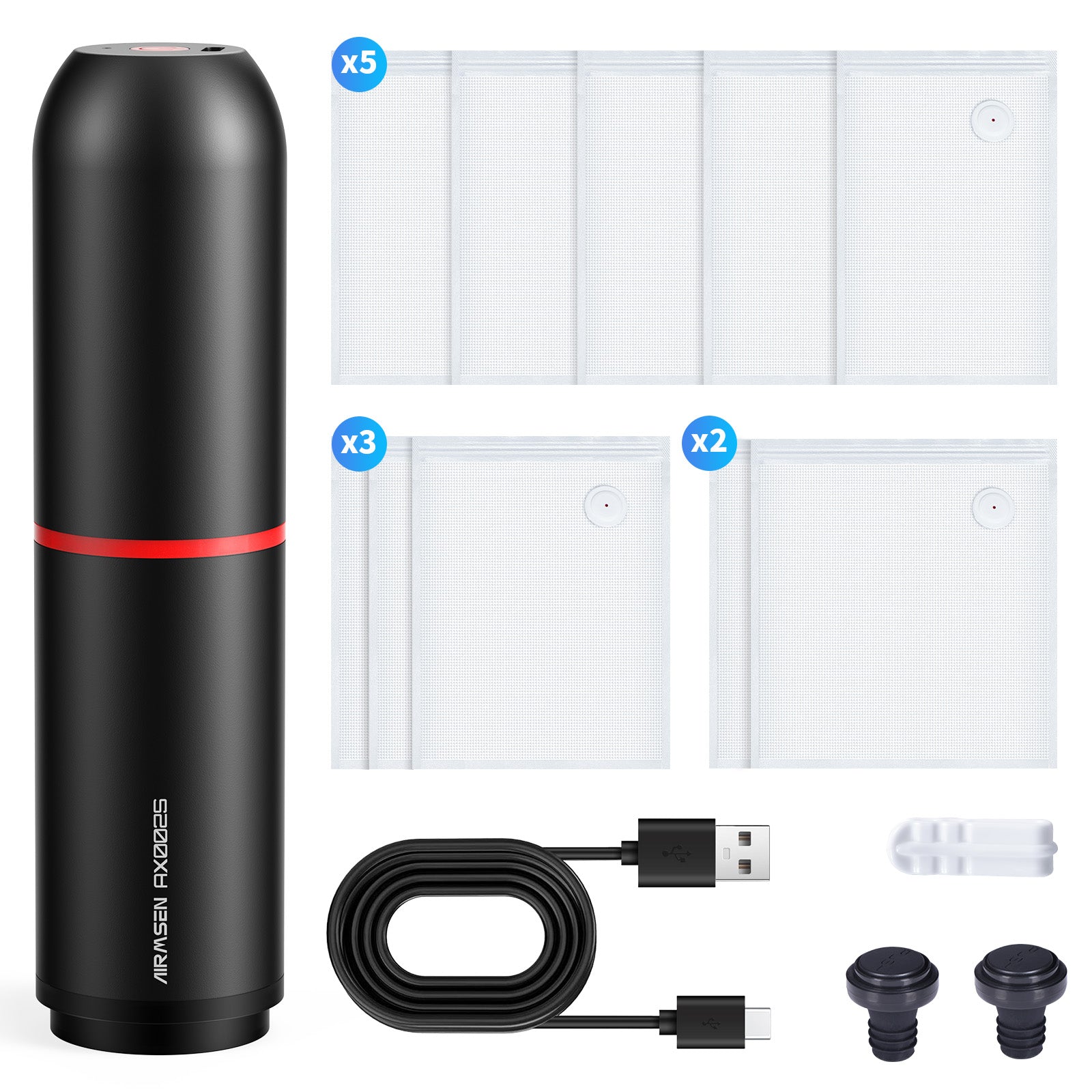 Portable Handheld Vacuum Sealer for Food Storage - Compact & Lightweight (Black) | Perfect for Kitchen, Camping, Travel & Meal Prep