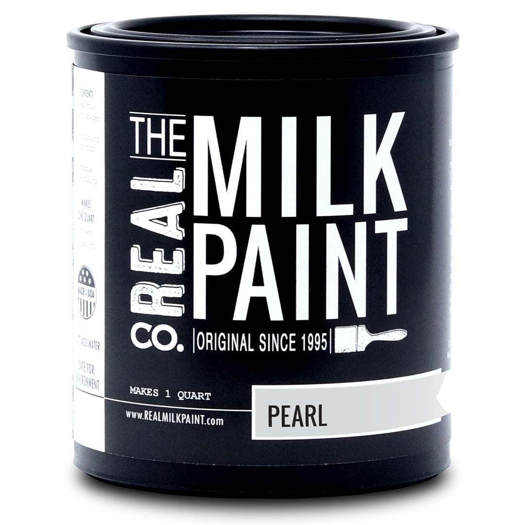 Real Milk Paint - Organic Water-Based Matte Wood Paint for Furniture, Cabinets, Walls, Brick & Stone | VOC-Free, Pearl Finish, 1 Quart | Perfect for DIY Home Decor & Eco-Friendly Renovations