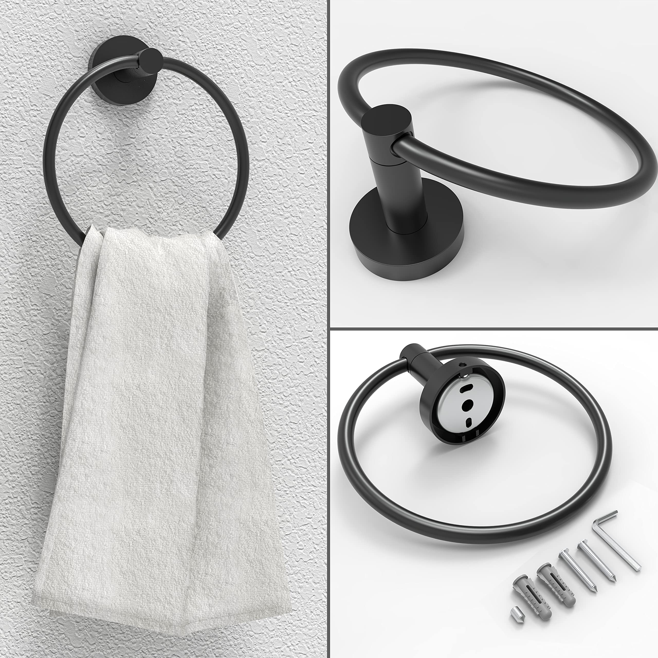 Matte Black Toilet Paper Holder Set - SUS304 Stainless Steel for Bathroom Decor