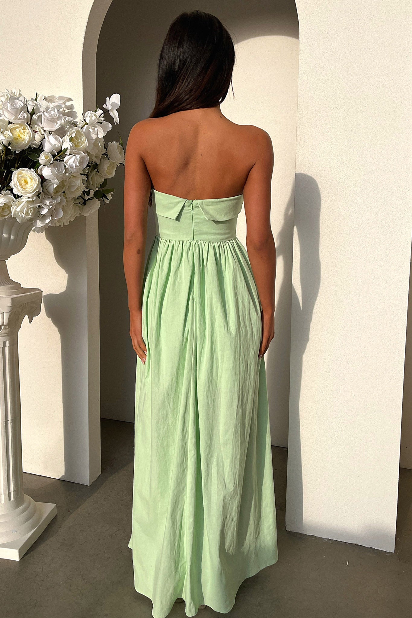 Cornell Maxi Dress in Sage Green - Flowy Boho Summer Dress for Beach, Vacation & Casual Outings