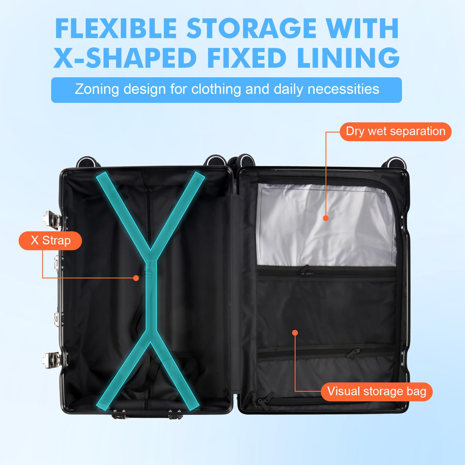 26 Inch Zipperless Checked Luggage with TSA Lock | Scratch-Proof Hardshell Suitcase with Silent Wheels | Lightweight Carry-On for Business Travel & Vacation | Grey Spinner Luggage for Airplane & Train Trips