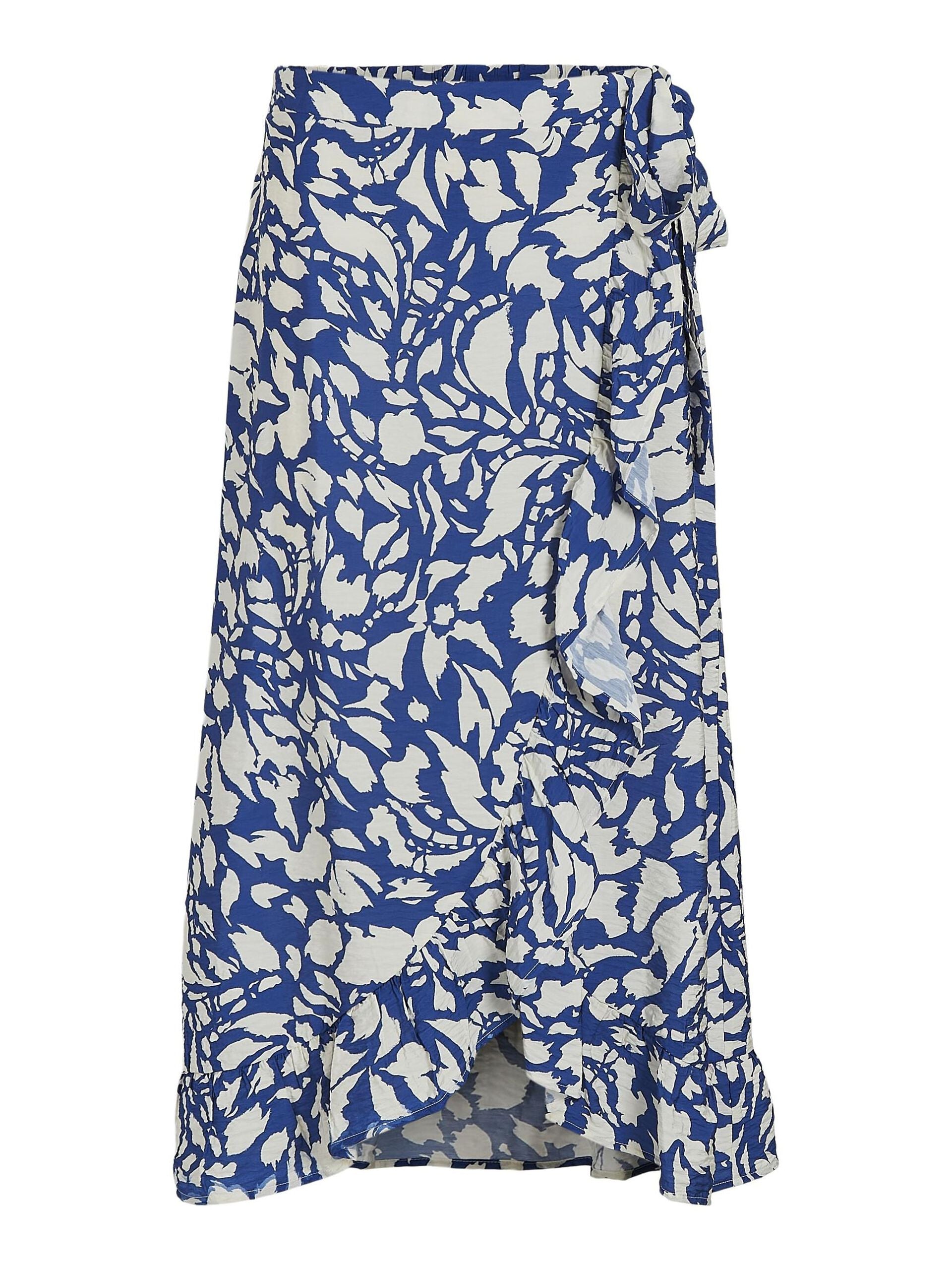 Ally Midi Skirt for Women - Flowy A-Line Skirt in Mazarine Blue & Birch - Perfect for Office, Date Night & Summer Outfits