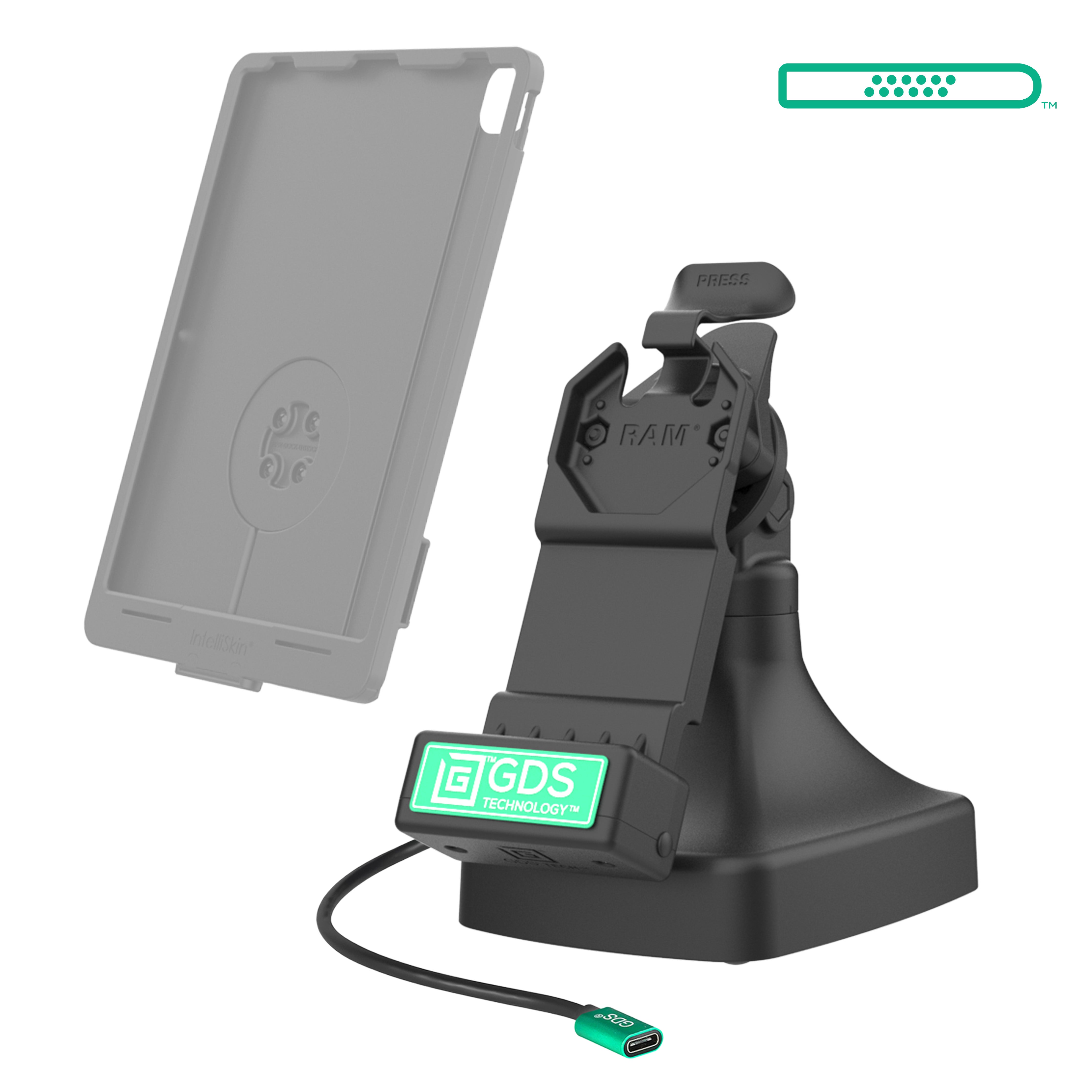 GDS® Uni Conn™ Tilt & Swivel USB-C Docking Station with Data Transfer (RAM GDS DOCK D14 U1C 2A) - Perfect for Home Office & Multi-Monitor Workstations