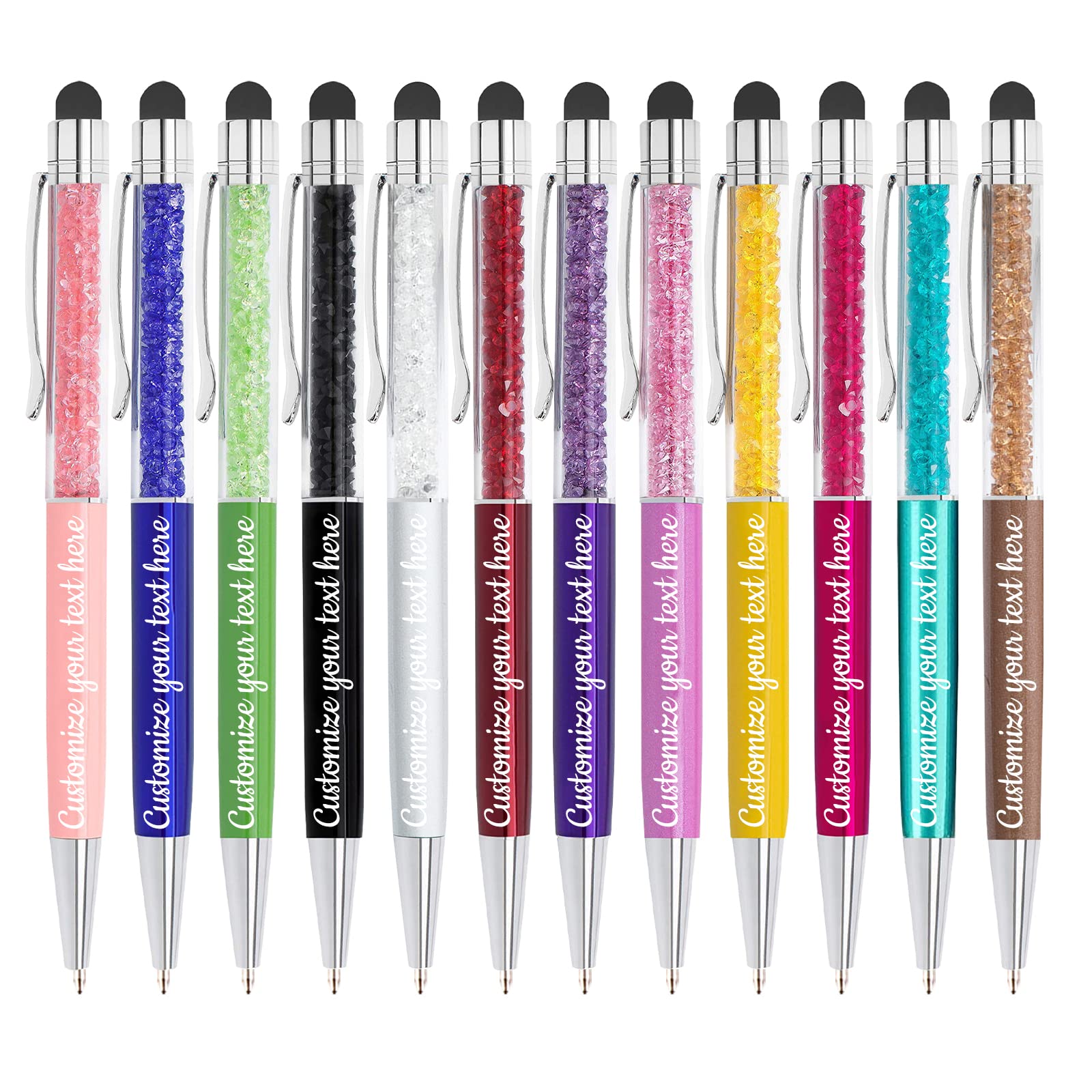 Custom Engraved Ballpoint Pens Bulk - Personalized Name & Message Stylus Pens for Business, Office, Graduation - Unique Christmas & Birthday Gifts for Men & Women - Perfect for Corporate Events, Employee Appreciation & Special Occasions