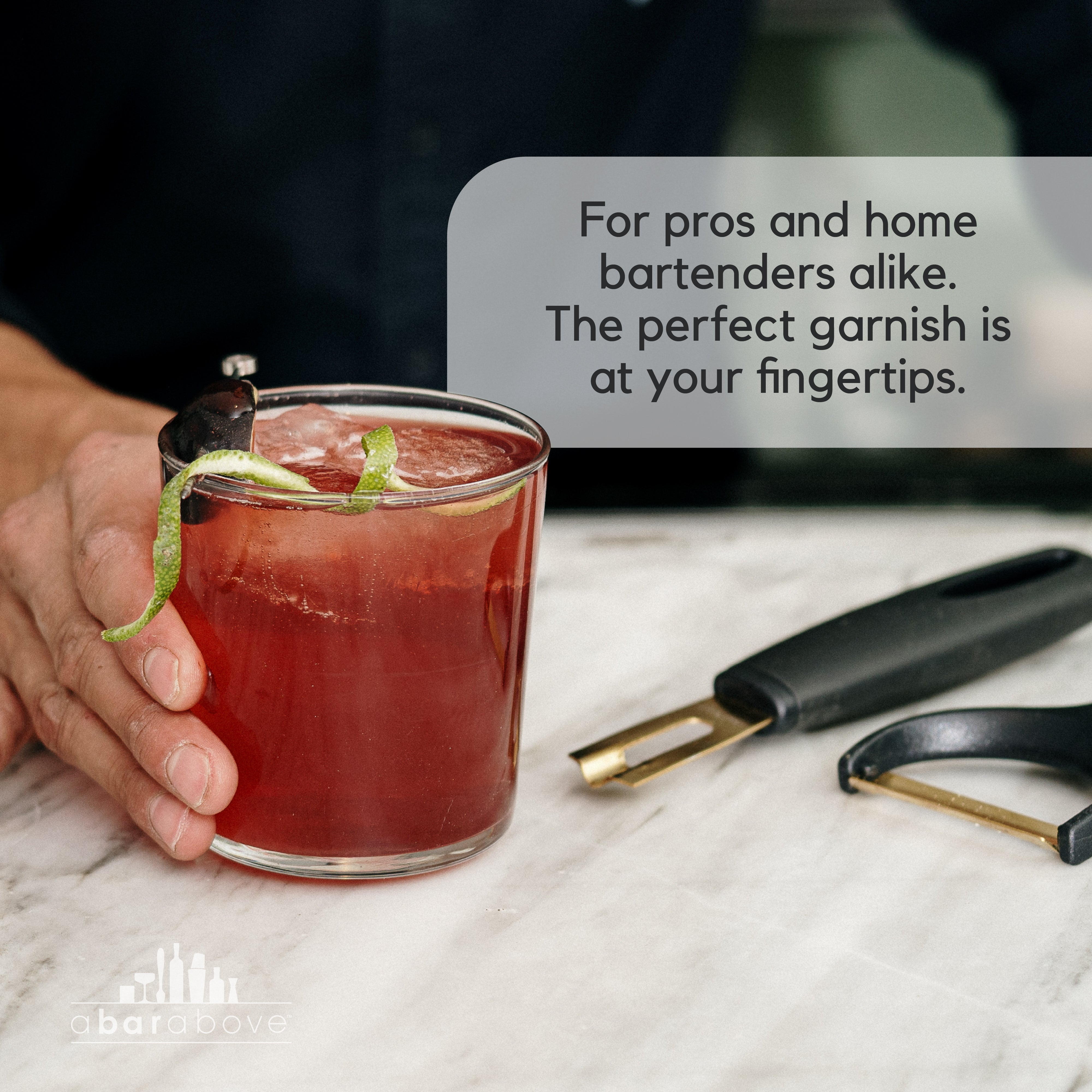 Premium Gold Channel Knife - Professional Bar Tool for Crafting Citrus Twists & Garnishes - Perfect for Cocktails, Bartending & Home Mixology