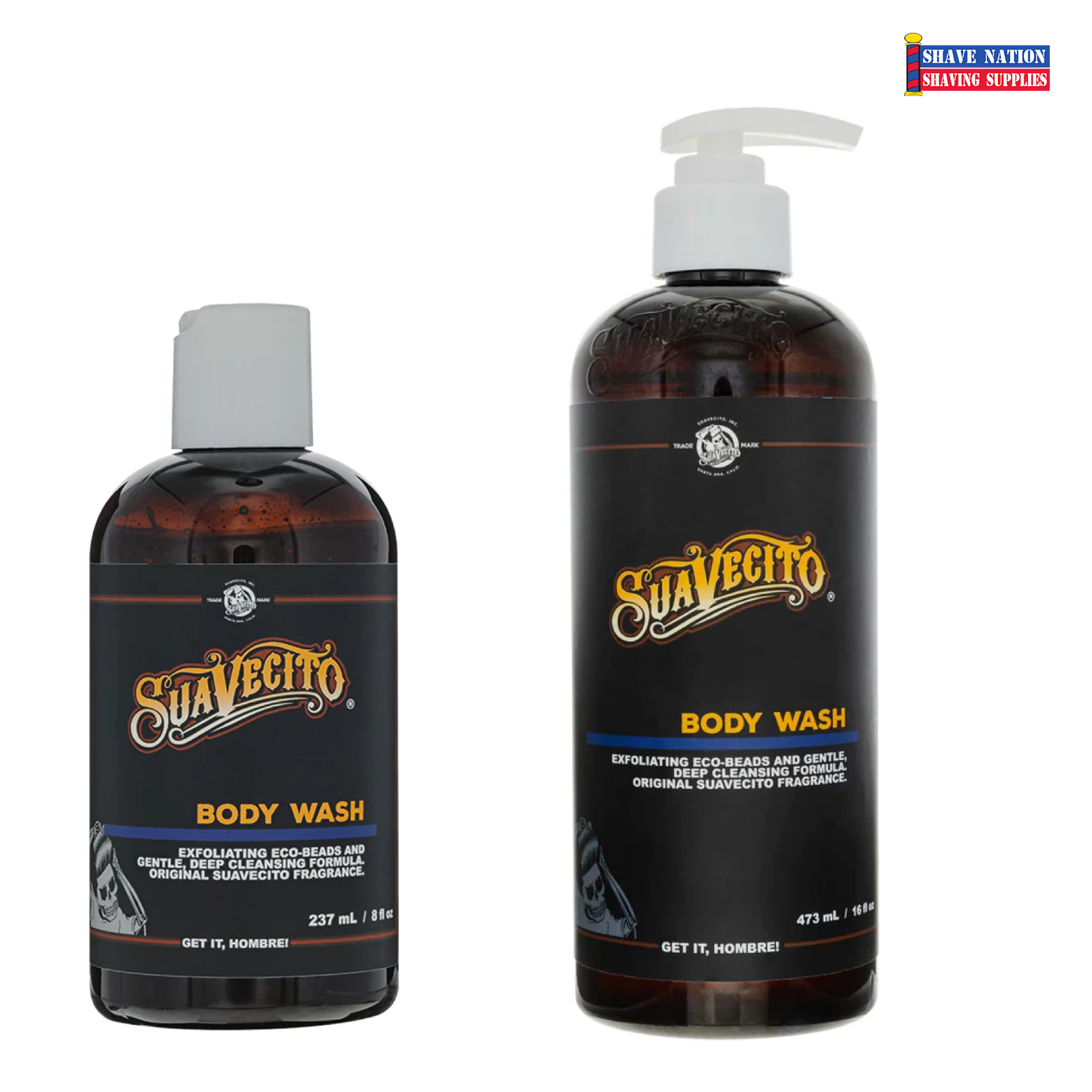 Suavecito Face & Body Wash for Men - Hydrating & Refreshing Cleanser for All Skin Types | Daily Shower & Gym Use
