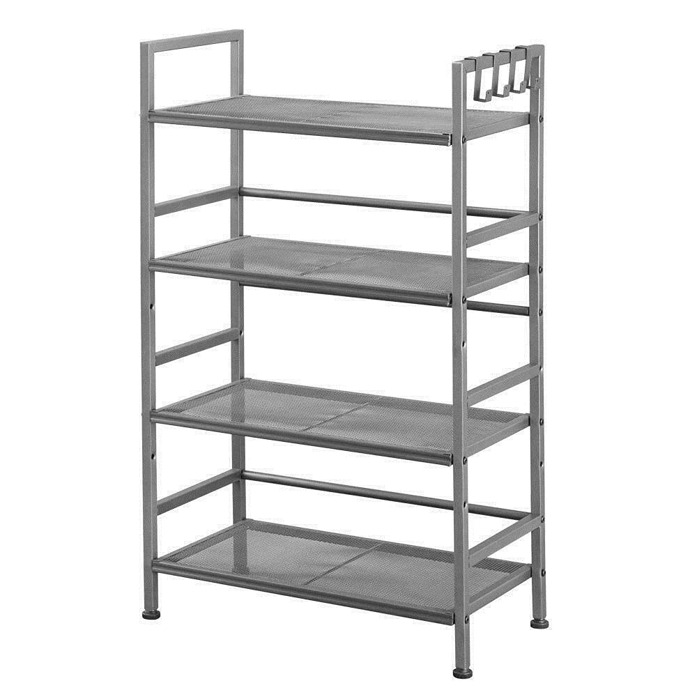 4-Tier Rolling Microwave Cart with Wheels - Kitchen Storage Shelving Rack Organizer for Small Spaces, Pantry, and Countertop - Perfect for Microwave, Spices, Cookbooks, and Kitchen Supplies Storage