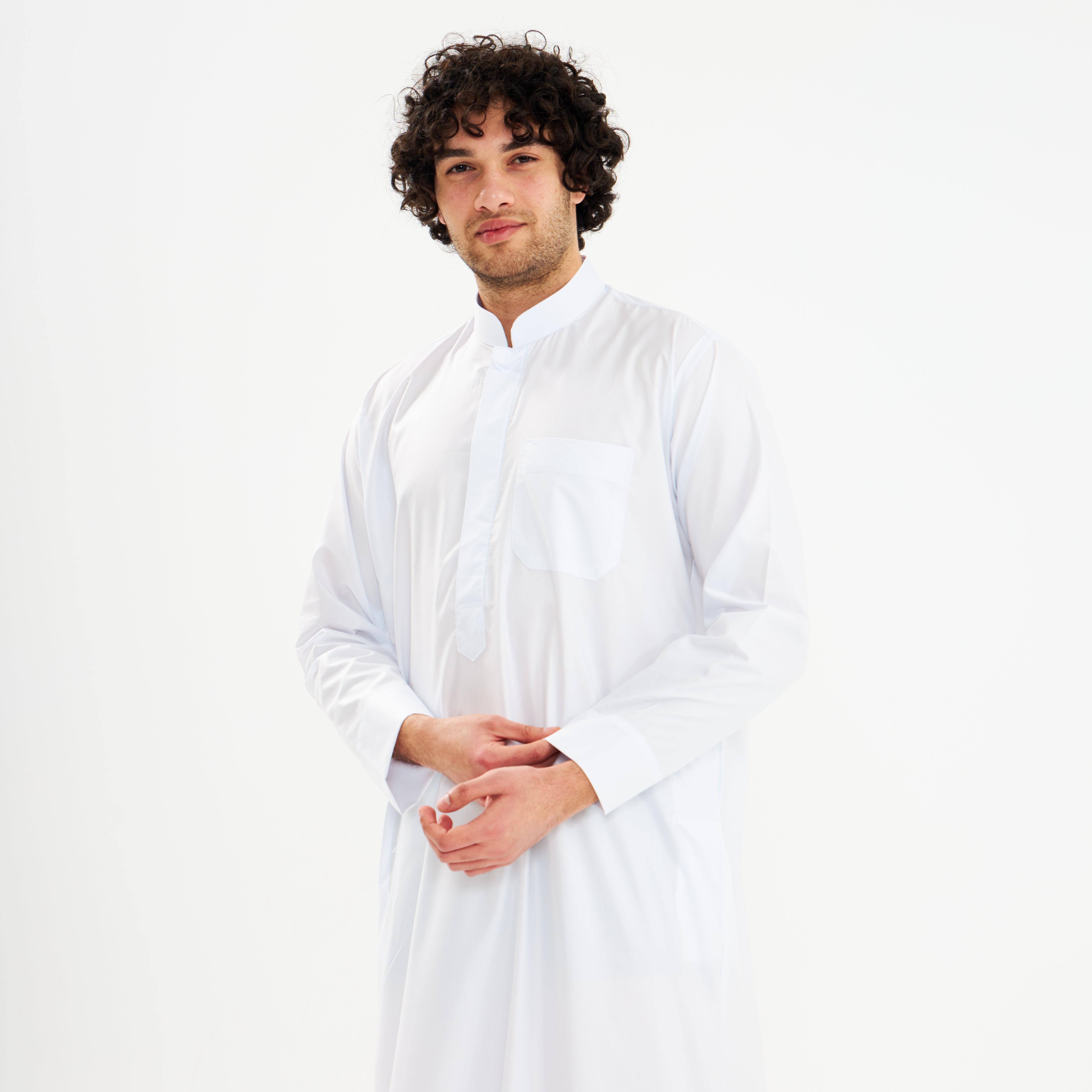 Premium White Kuwaiti Dishdasha for Men - Traditional Arabic Thobe for Comfort & Style - Perfect for Eid, Weddings & Special Occasions
