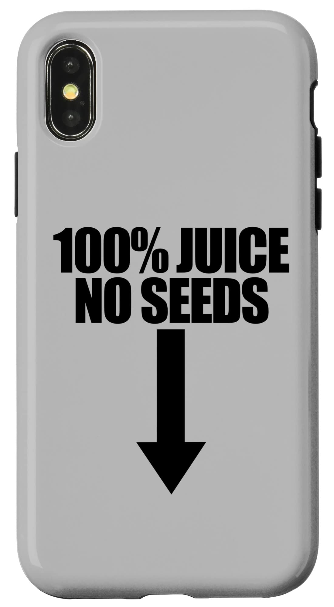 Funny Vasectomy Gift iPhone X/XS Case - 100% Juice No Seeds Arrow Design - Perfect for Post-Surgery Humor & Men's Gag Gifts