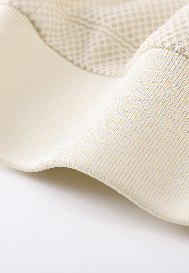 Beige Cap Sleeve Knit Top for Women - Soft Stretch Casual T-Shirt - Perfect for Layering, Office Wear & Everyday Outfits