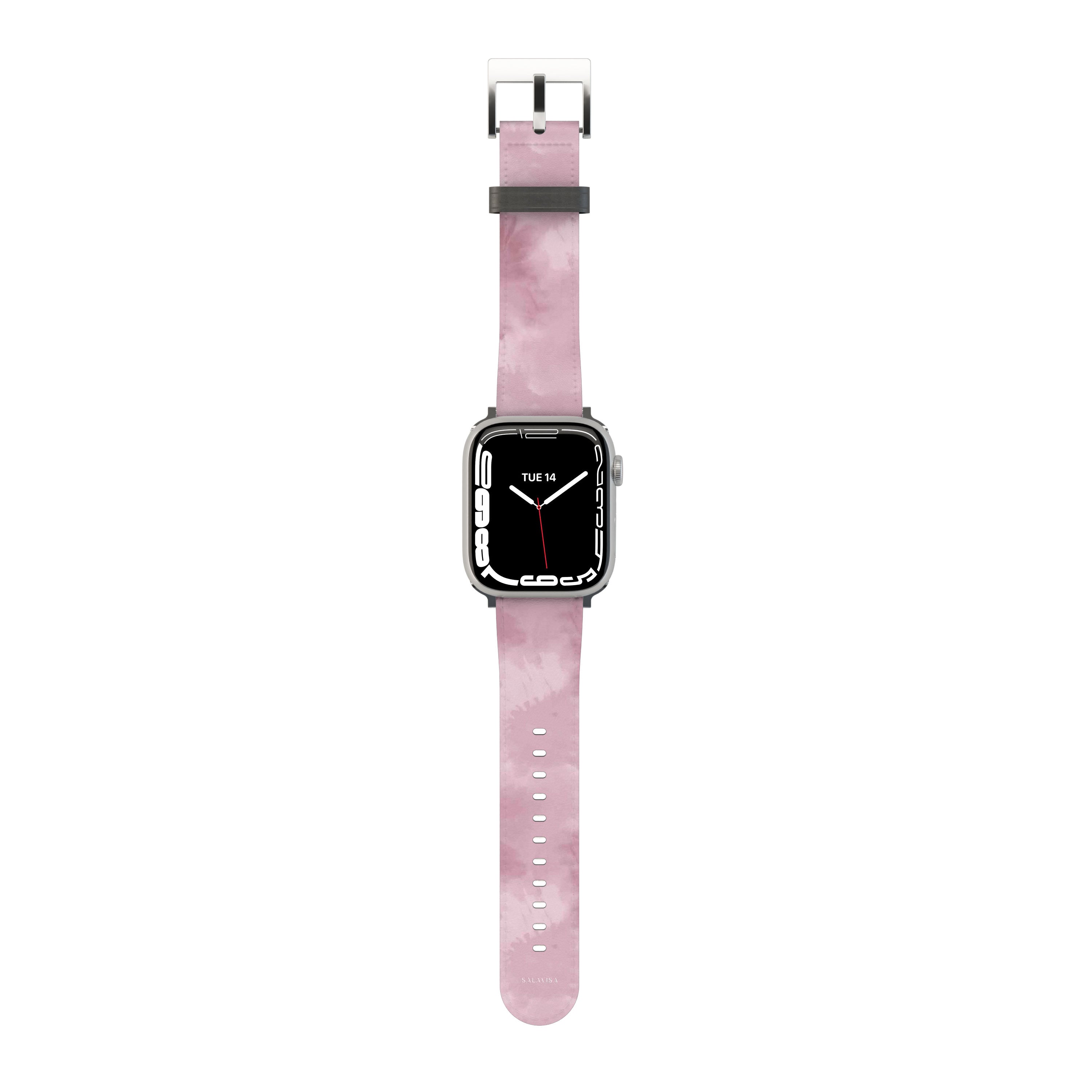 Pink Tie Dye Apple Watch Band - Soft Silicone Replacement Strap for Apple Watch Series 9/8/7/6/SE/5/4/3/2/1 - Stylish & Comfortable Sport Wristband for Women & Men - Perfect for Gym, Running, Workout & Everyday Wear