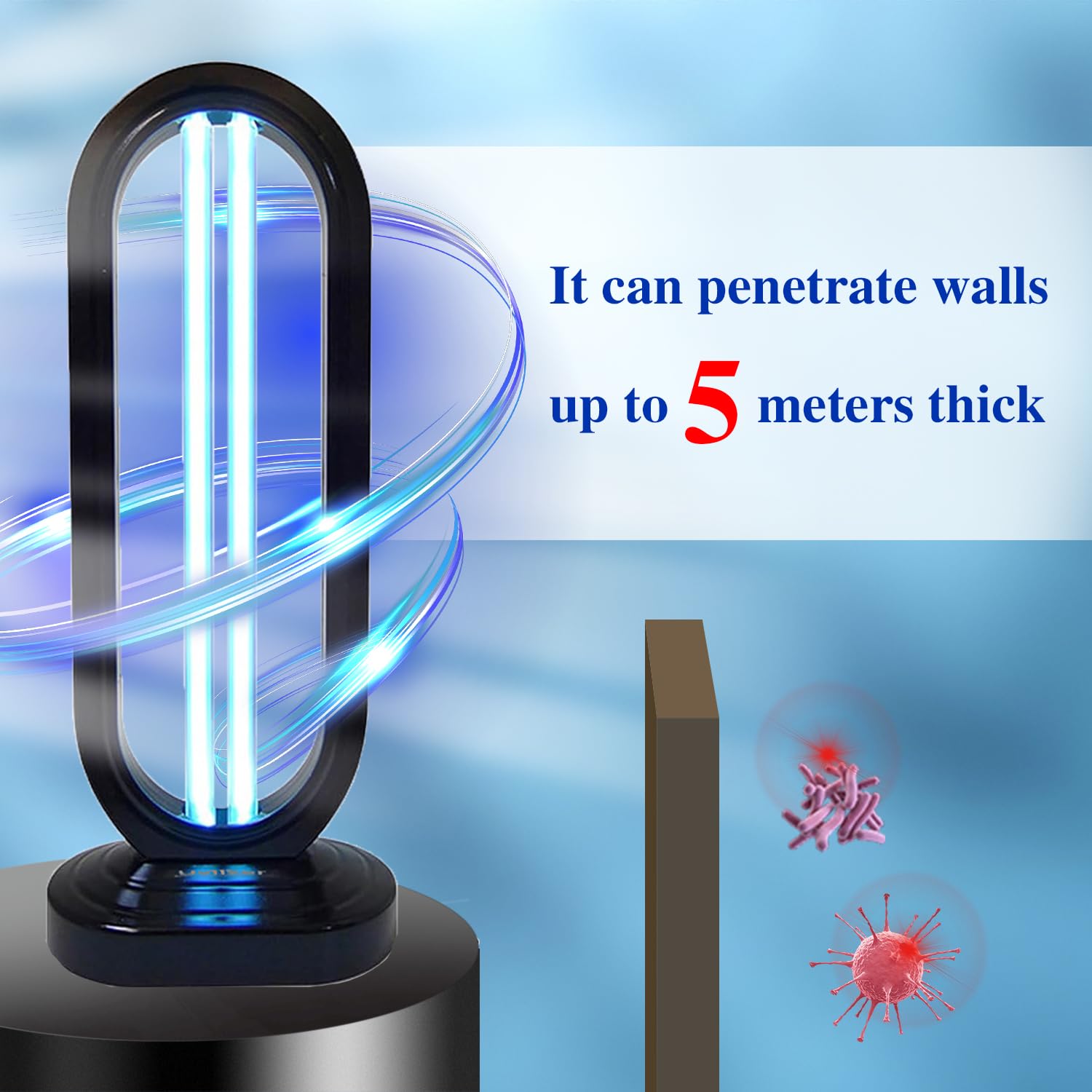 UVLIZER UVO254 Home Disinfection Tower - 60W 110V UV Sanitizer with 3-Speed Timer & Remote Control | Ozone Generator for Basement, Bedroom, Kitchen | Eliminates Germs, Bacteria & Viruses | Ideal for Home, Office & Travel Use