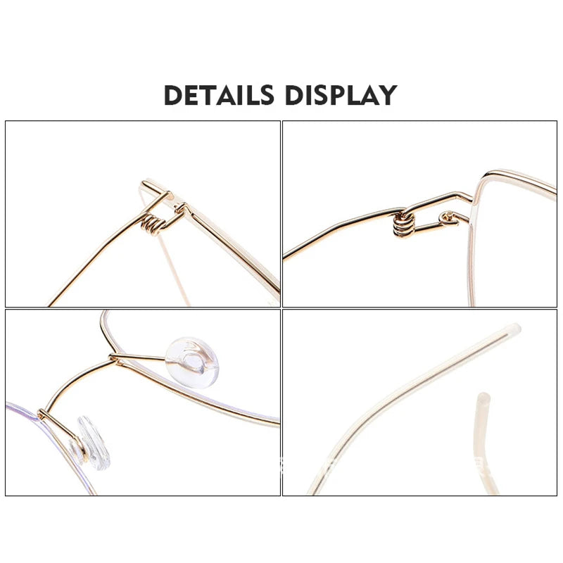 Stylish Black Square Titanium Eyeglasses for Women - Lightweight Screwless Full-Rim Frame M1854 | Perfect for Office, Reading & Everyday Fashion Accessory
