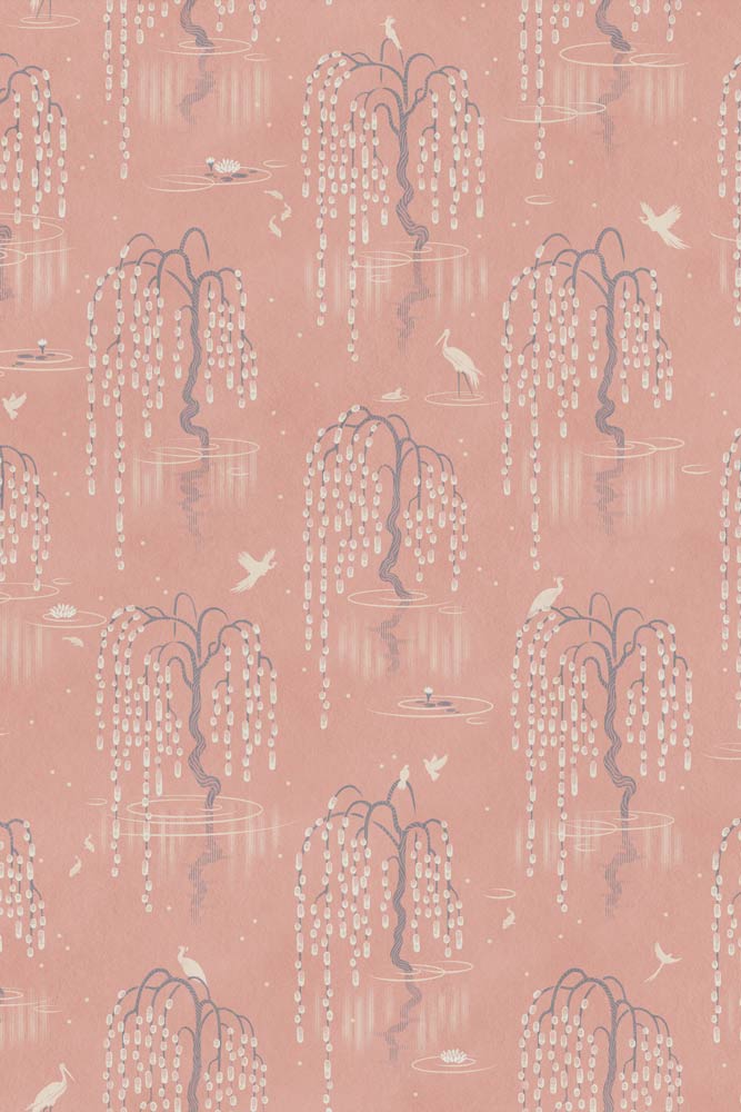 Divine Savages Kyoto Blossom Lotus Pink Wallpaper - Floral Peel and Stick Wallpaper for Bedroom, Nursery, Living Room Decor