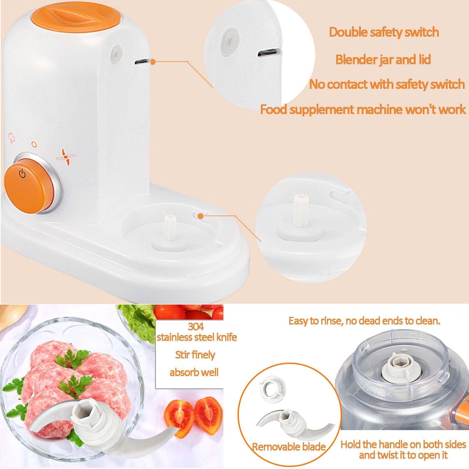 EEZD Baby Food Maker - 6-in-1 Multifunctional Infant Food Processor with Steamer, Blender, Puree Maker & Grinder | Easy to Use Toddler Cooking Machine | Perfect for Homemade Baby Purees, Smoothies & Healthy Snacks | Orange