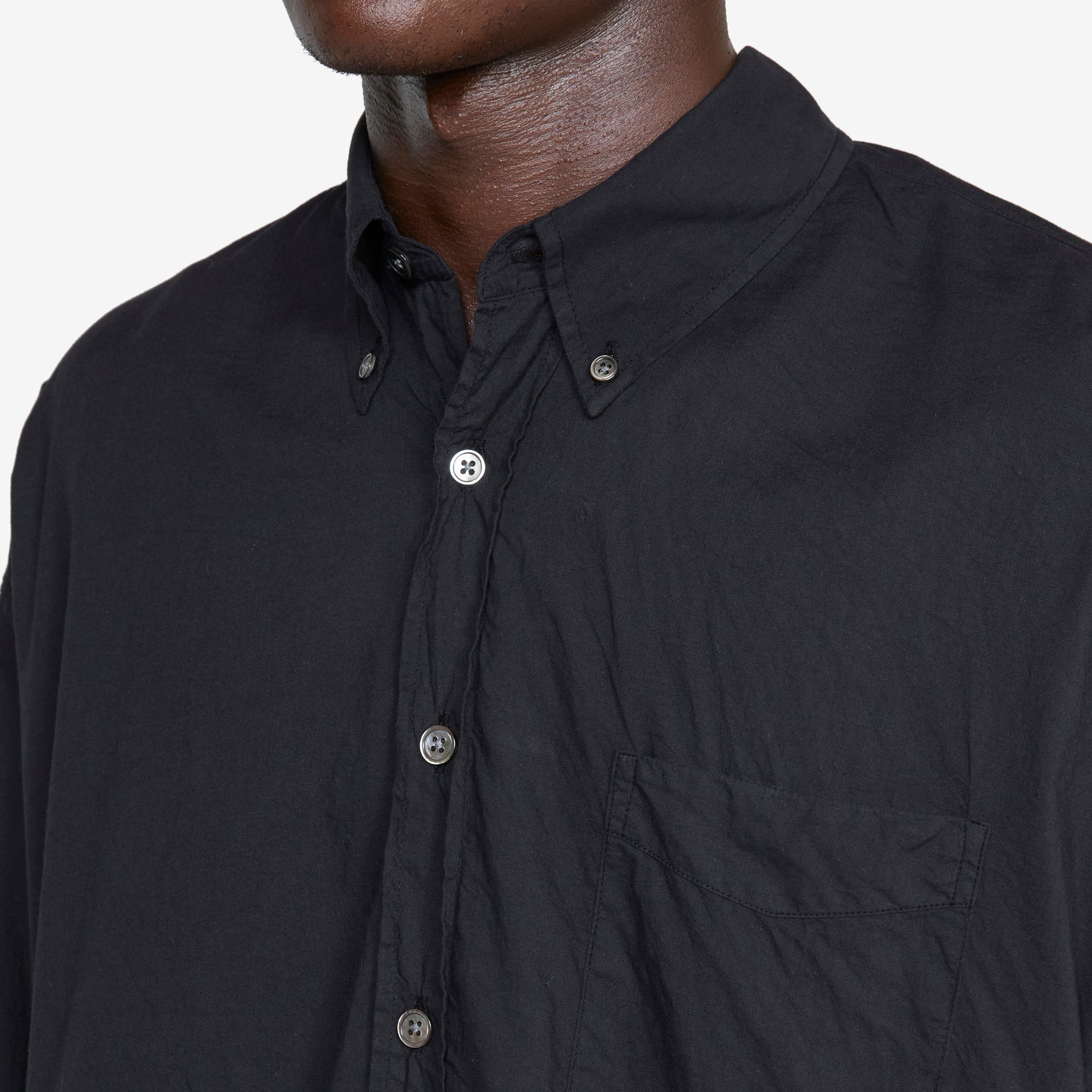Black Voile BD Shirt - Stylish & Comfortable Button-Down for Casual Wear & Outdoor Activities