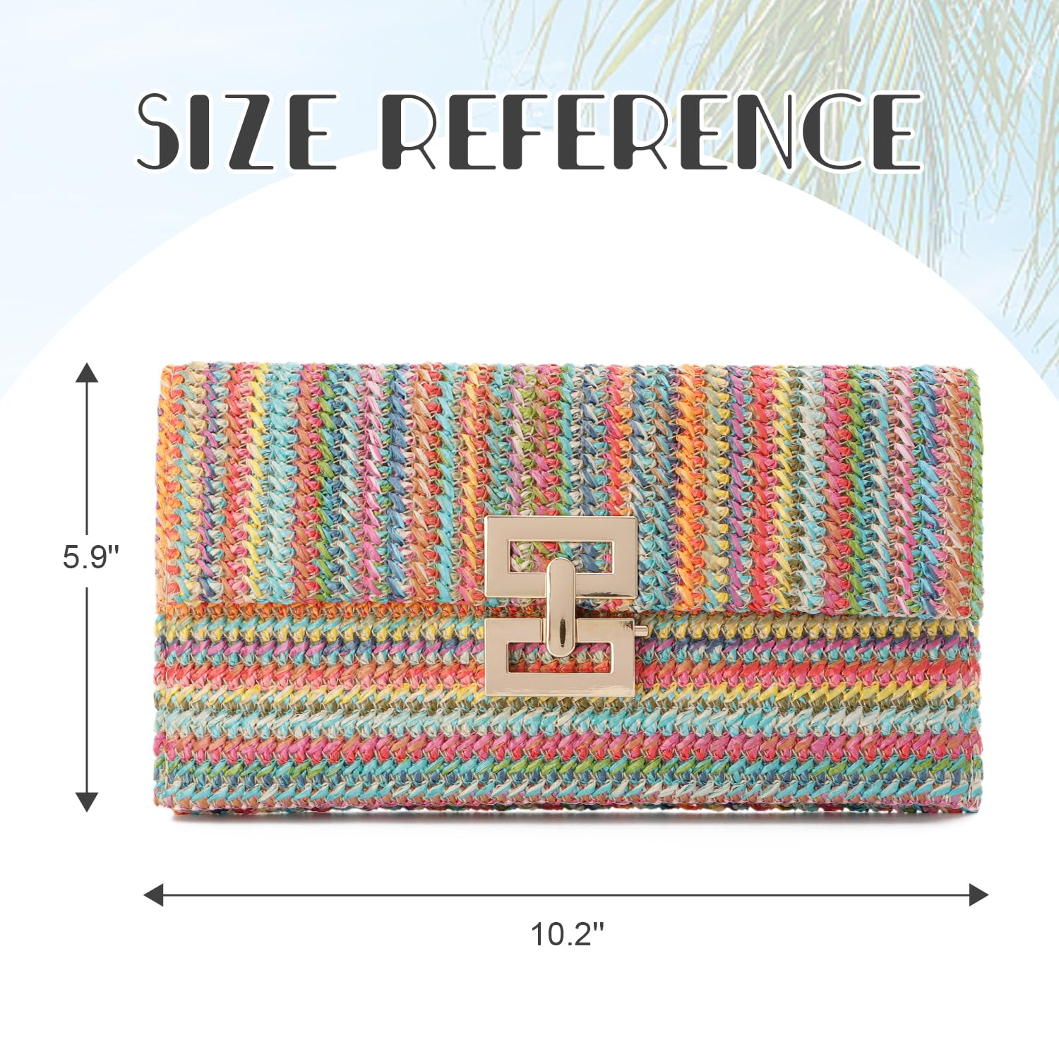 Stylish Woven Straw Clutch Purse for Women - Elegant Beach Bag & Evening Envelope Handbag - Perfect for Summer Vacations, Weddings, and Night Out Events