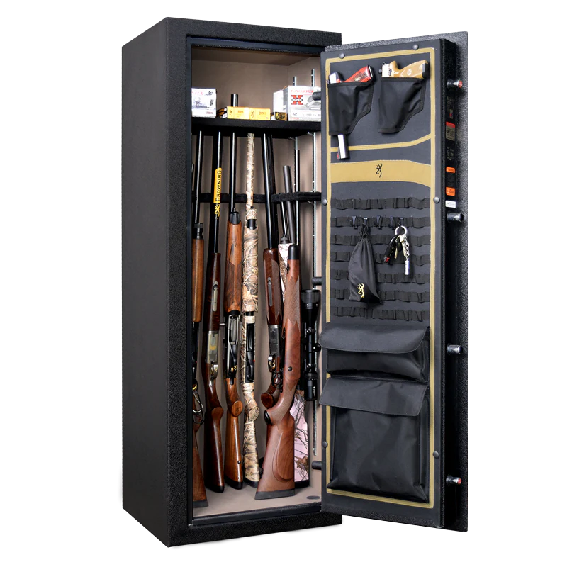 Browning YS12 Yellowstone Series Closet Gun Safe - Biometric Fingerprint & Keypad Lock, Compact Handgun Safe for Home, Office, or Travel - Secure Firearm Storage for Bedside, Car, and Closet Use