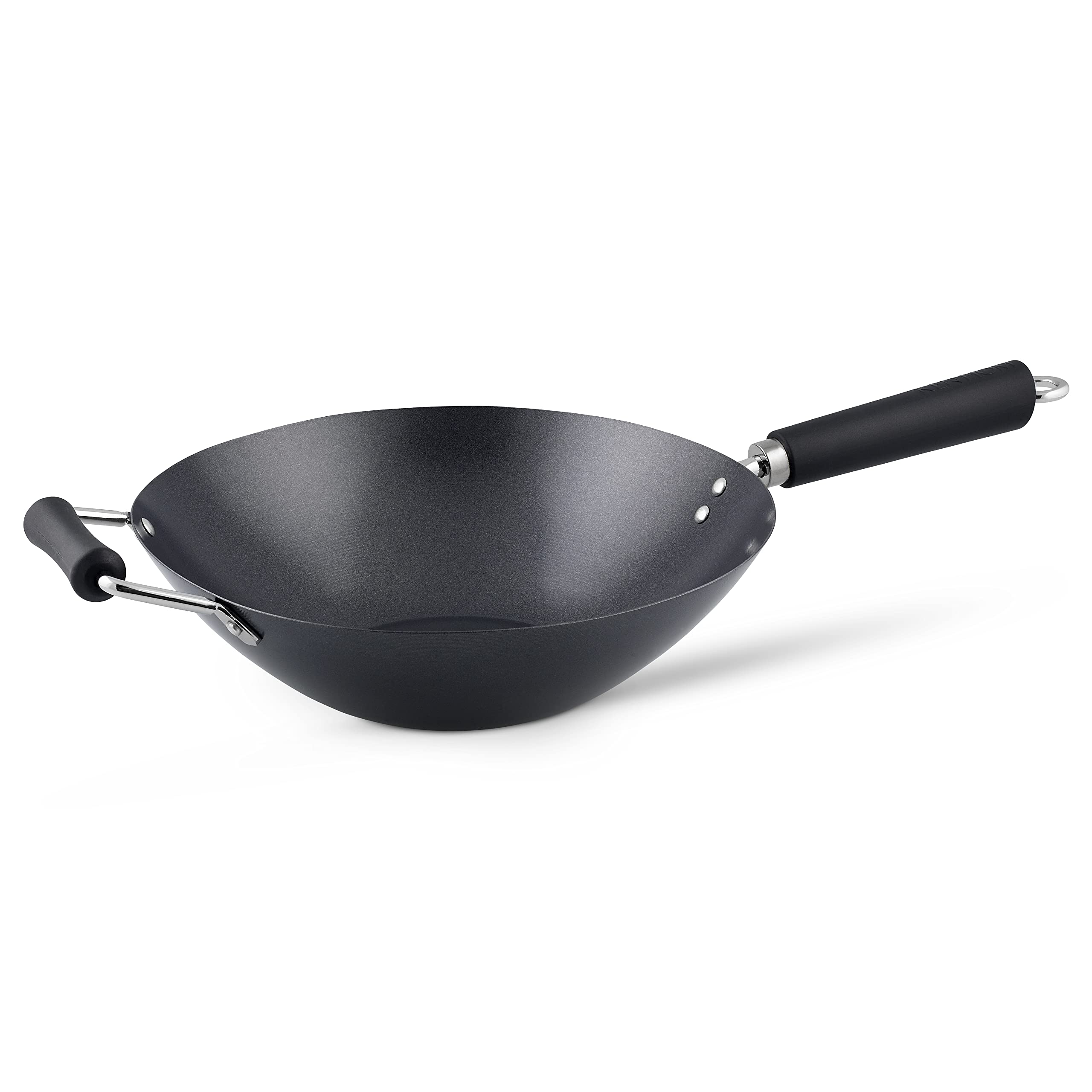 Ken Hom Carbon Steel Non-Stick Wok Pan - 31cm Induction Compatible, Dishwasher Safe, 5-Year Warranty - Perfect for Stir-Frying, Sautéing & Asian Cooking (Model KH431001)