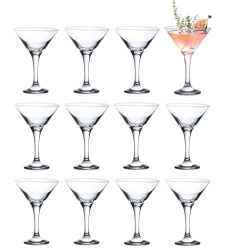 Vikko 12-Piece Martini Glass Set - 5.2 oz Stemmed Cocktail Glasses for Martinis, Cosmopolitans & Mixed Drinks | Elegant Barware, Dishwasher Safe Bulk Glasses | Perfect for Home Bars, Parties & Entertaining