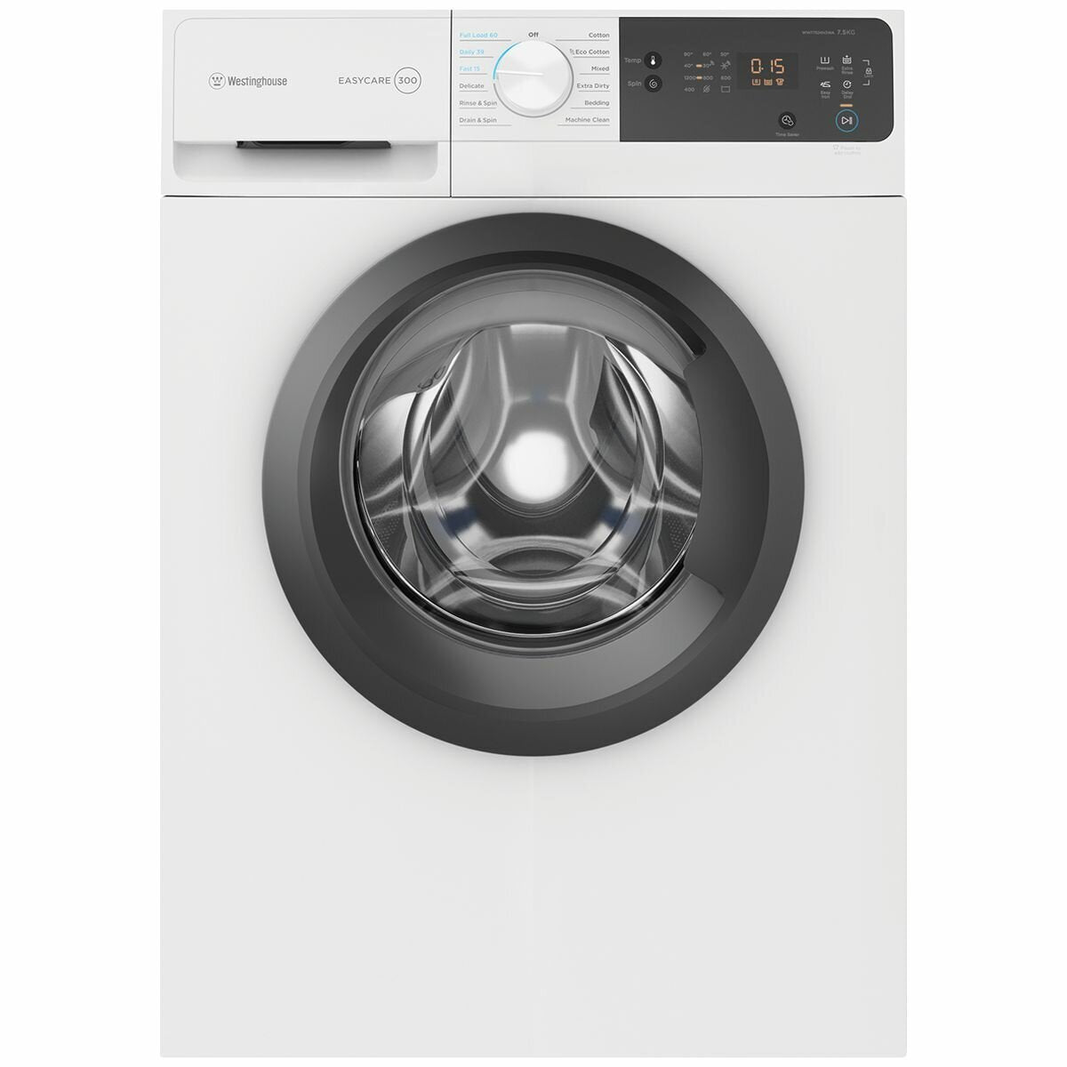 Westinghouse 7.5kg Front Load Washing Machine WWF7524N3WA - Energy Efficient & Quiet Laundry Solution for Apartments & Small Homes