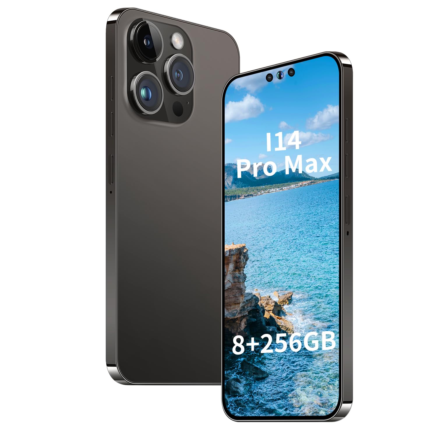 Unlocked A14 PROMAX Android Smartphone 8GB RAM 256GB ROM, 24MP+50MP Dual Camera, 6800mAh Long-Lasting Battery, 6.7