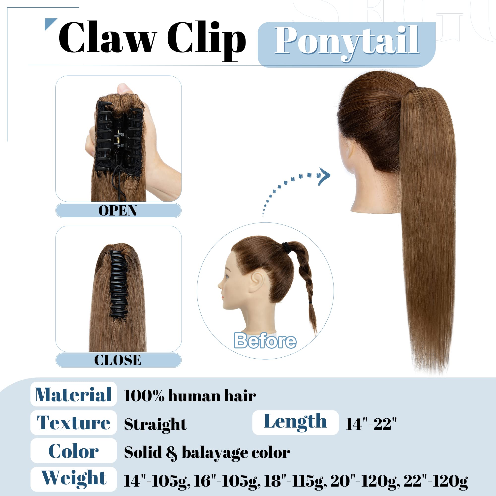 SEGO Clip-In Ponytail Hair Extensions 22