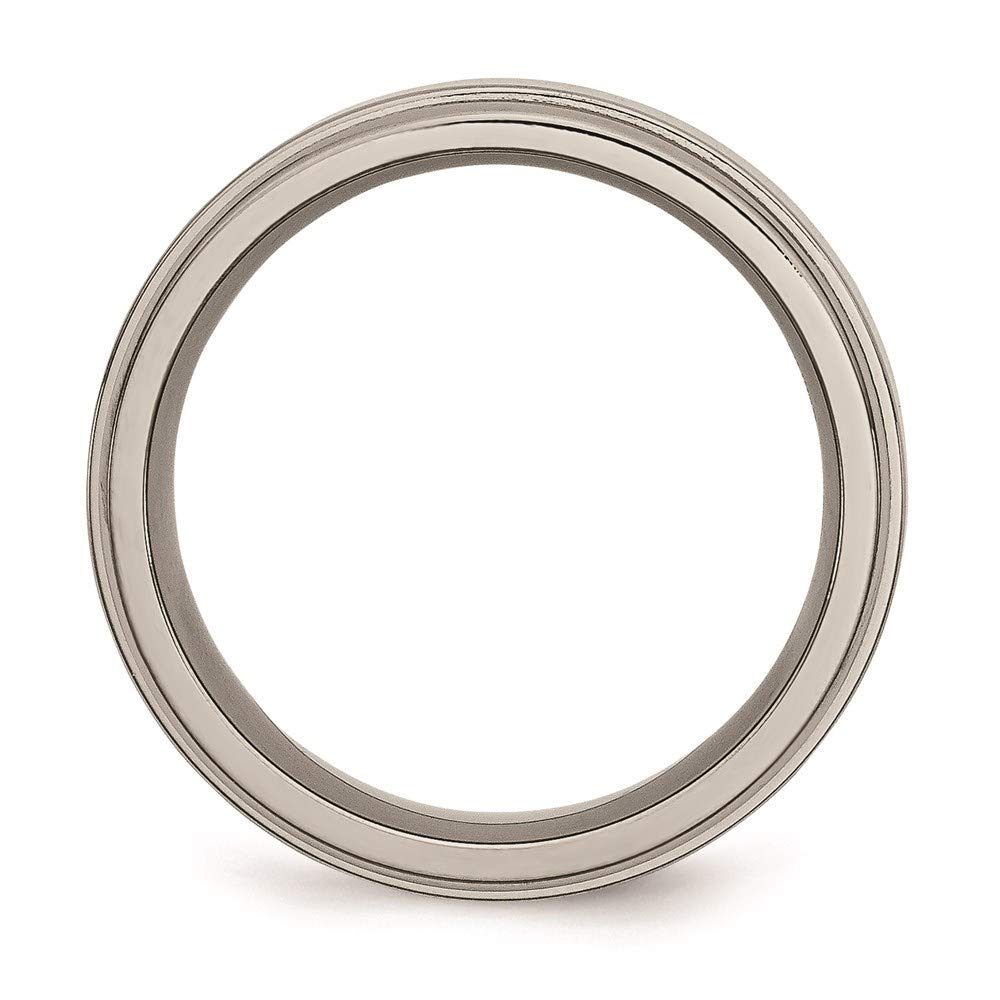 8mm Titanium Grooved Edge Wedding Band Ring for Women - Elegant Bridal Engagement Jewelry, Perfect Gift for Her - Ideal for Proposals, Anniversaries & Special Occasions