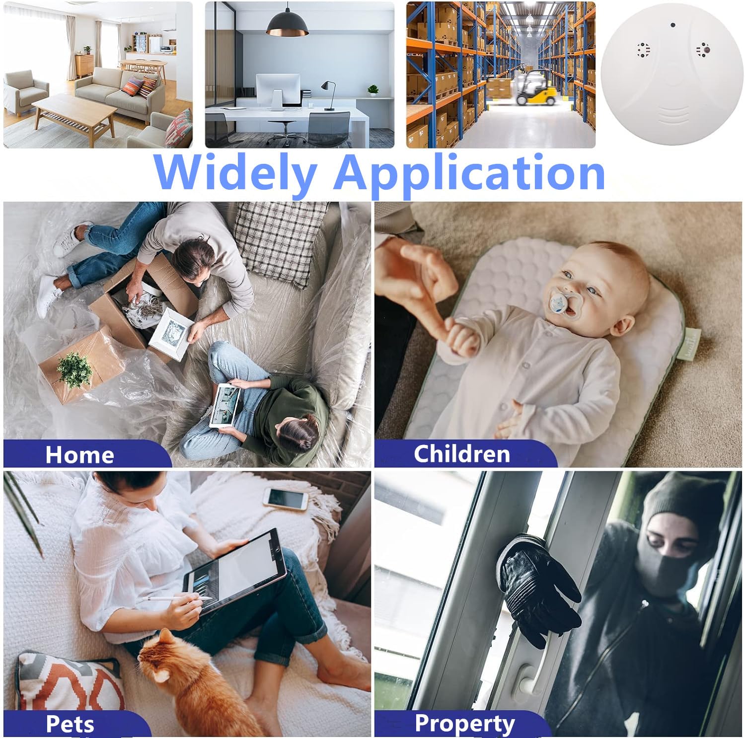 Hidden Smoke Detector Camera - 1080P HD WiFi Wireless Mini Spy Camera with Night Vision & Motion Detection for Home Security | Indoor Surveillance for Baby Monitor, Nanny Cam, Office Safety