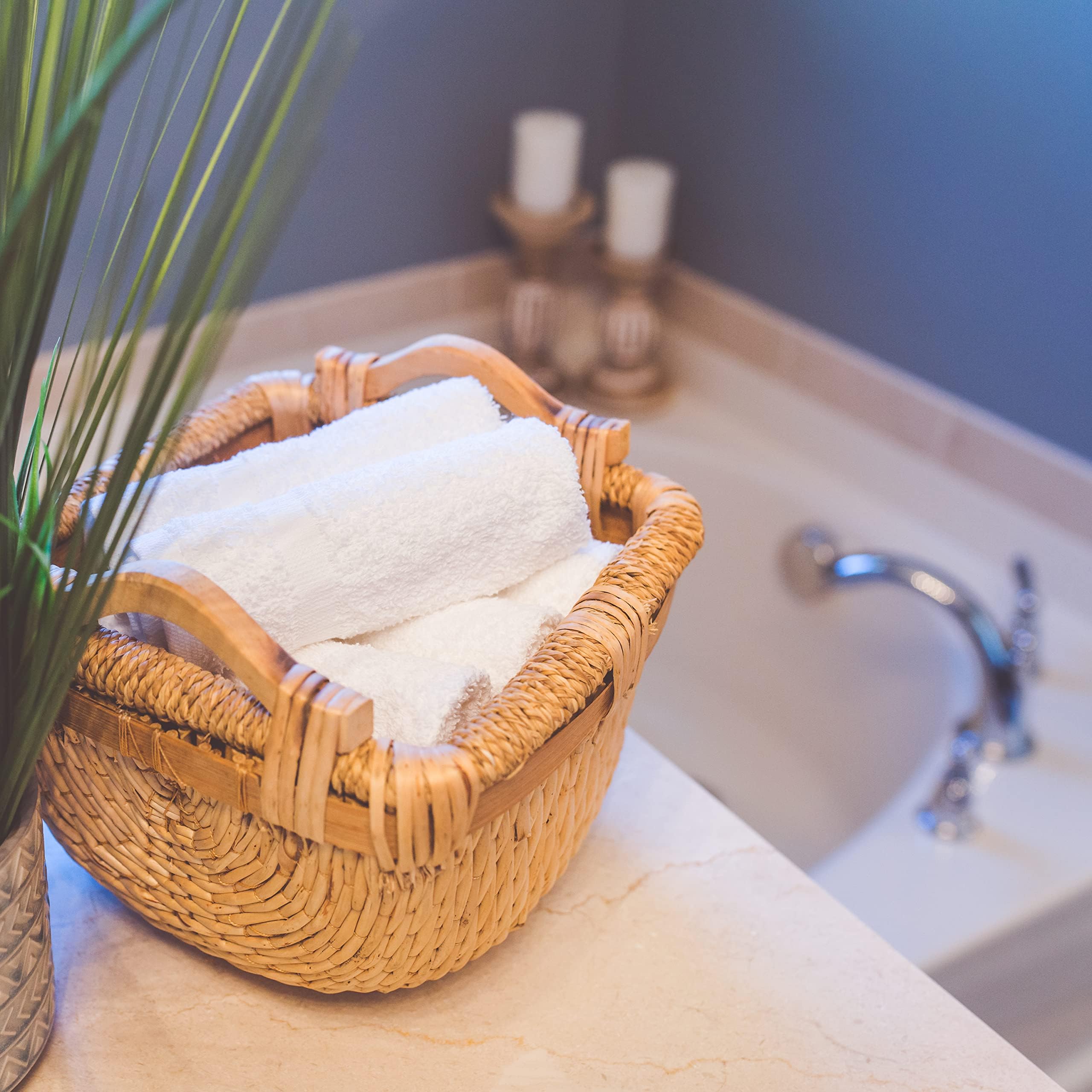 Premium 100% Cotton Terry Towels - 14x17 Inches, White (240 Pack) | Super Absorbent, Durable & Multipurpose Cleaning Cloths for Kitchen, Bathroom, Car Detailing & Household Cleaning