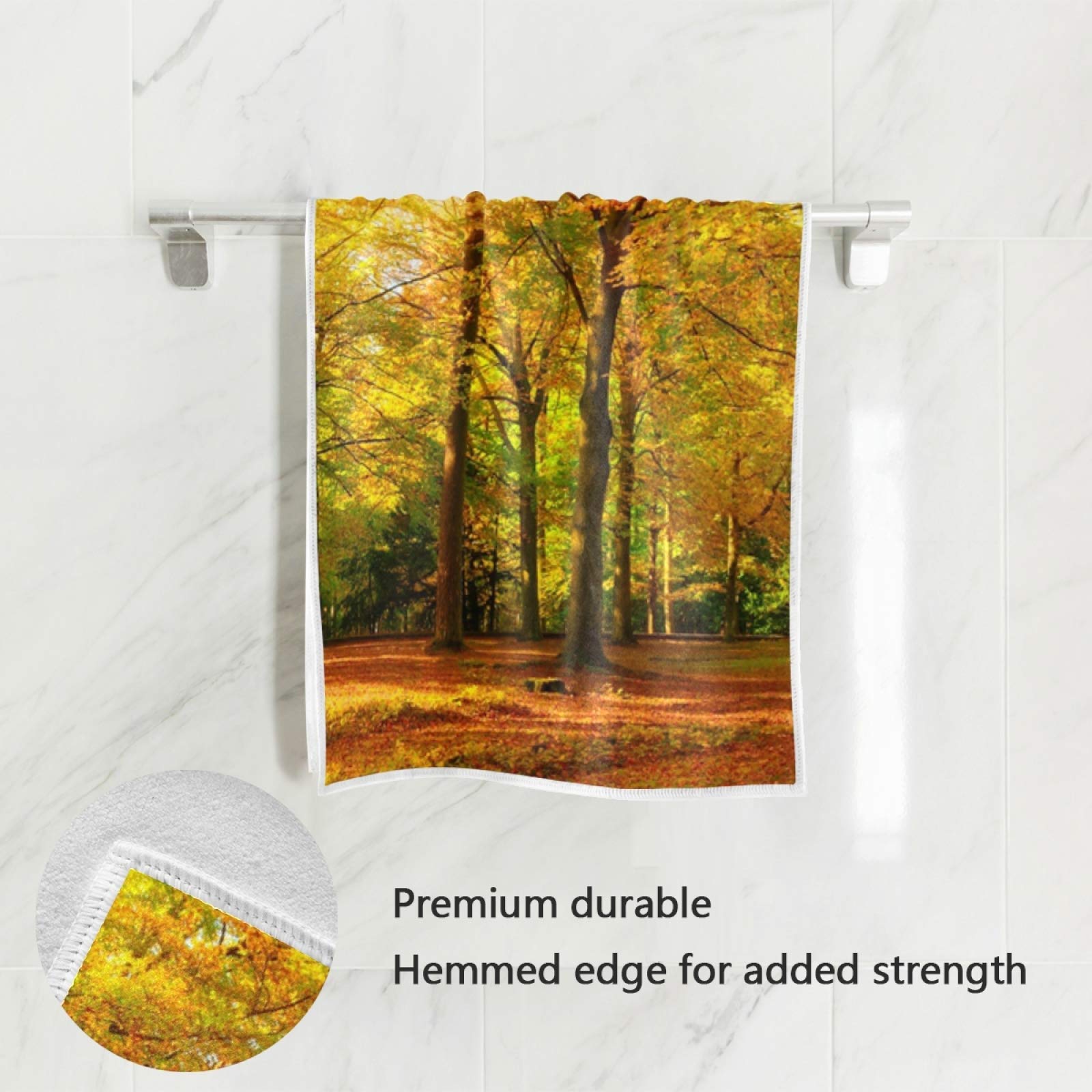 Premium Autumn Leaves Hand Towels - Ultra Absorbent & Soft 30x15 Inch Bath Towels for Bathroom, Gym, Spa | Decorative Guest Towels for Face & Fingertip Drying
