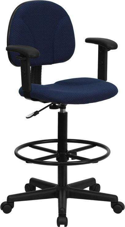 Ergonomic Adjustable Height Drafting Chair with Lumbar Support - BT 659 BLK GG - Perfect for Architects, Artists & Home Office Workspaces