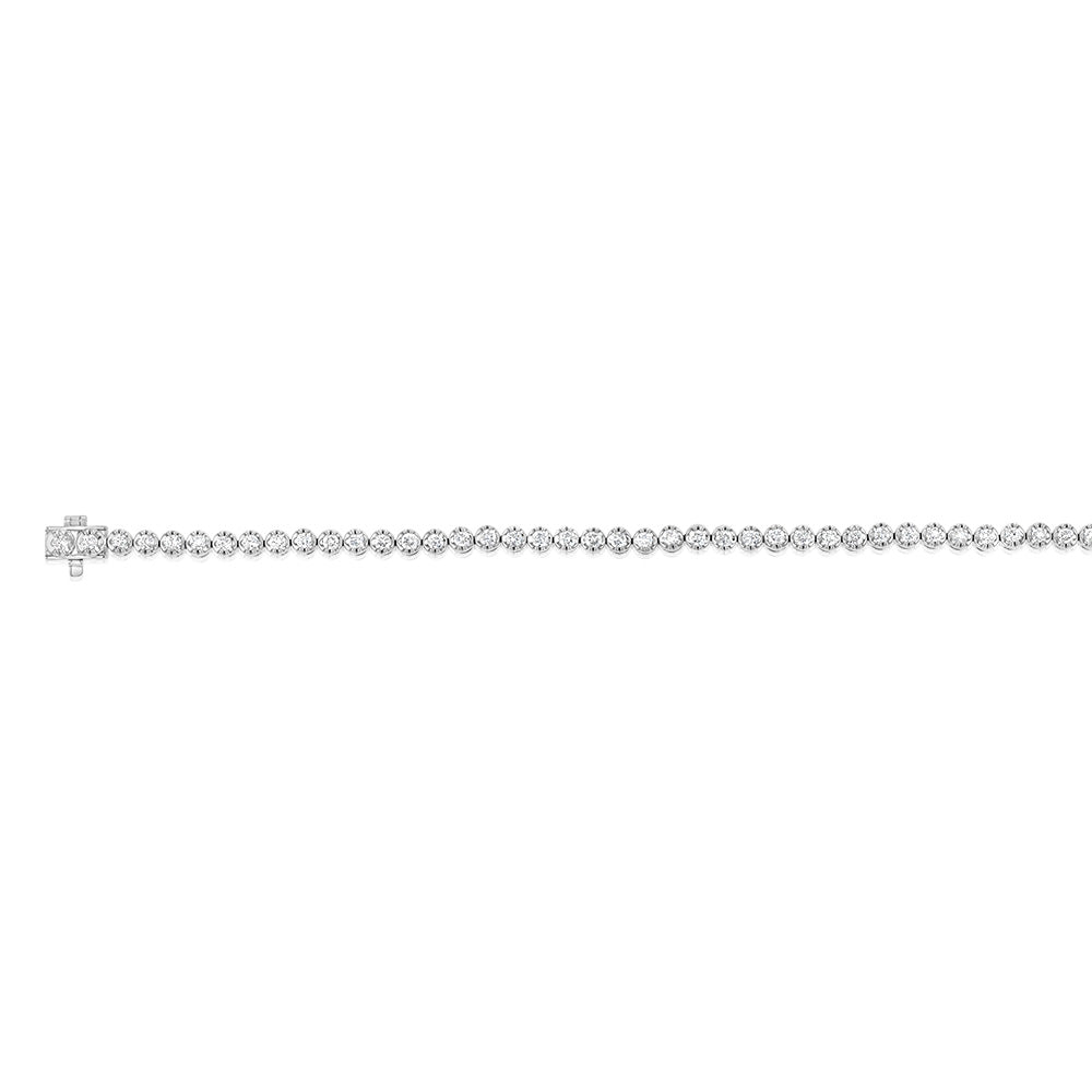 14K White Gold 2 Carat Diamond Tennis Bracelet with 51 Brilliant Cut Diamonds - 7 Inch Adjustable Length for Women - Perfect for Weddings, Anniversaries & Special Occasions