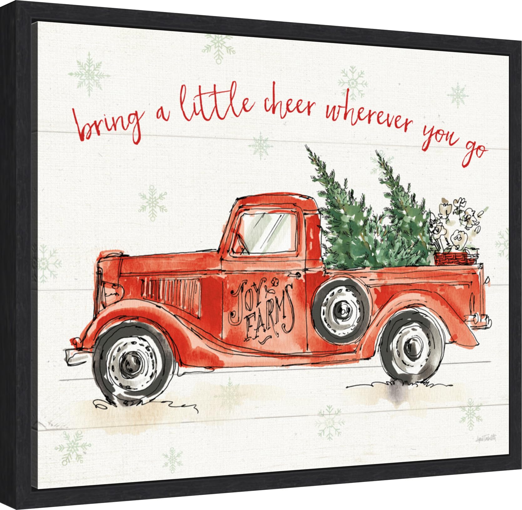 Amanti Art Framed Canvas Wall Art 16x20 - Timeless Farmhouse VIII Christmas by Anne Tavoletti - Holiday Decor, Modern Farmhouse Painting for Living Room, Bedroom, Office - Perfect for Christmas Gifts & Home Decoration