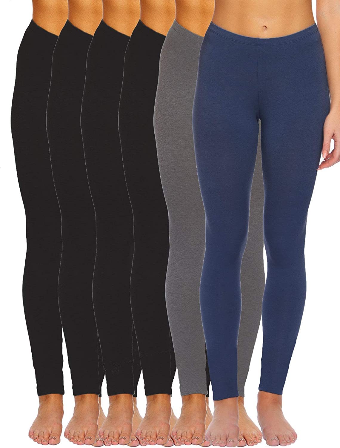Felina Velvety Super Soft Lightweight Leggings 2-Pack for Women - High Waisted Yoga Pants, Workout Clothes, Lounge Wear - Perfect for Yoga, Gym, Running & Everyday Comfort