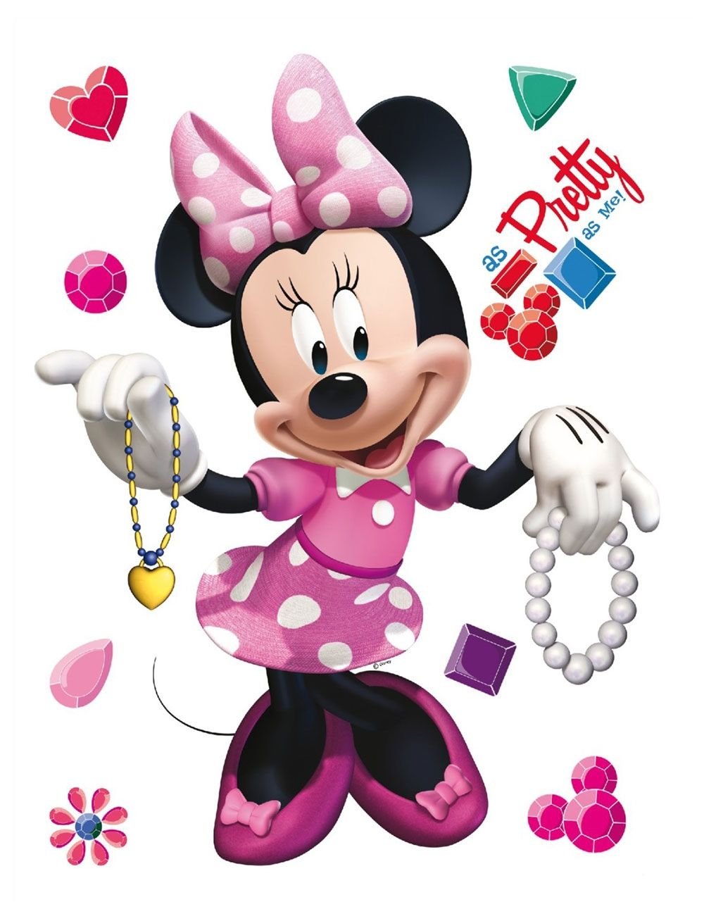 DK 1754 Disney Minnie Mouse Wall Decal Sticker - Removable Vinyl Wall Art for Kids Room, Nursery, Bedroom Decor - Perfect for Disney Themed Parties & Home Decoration