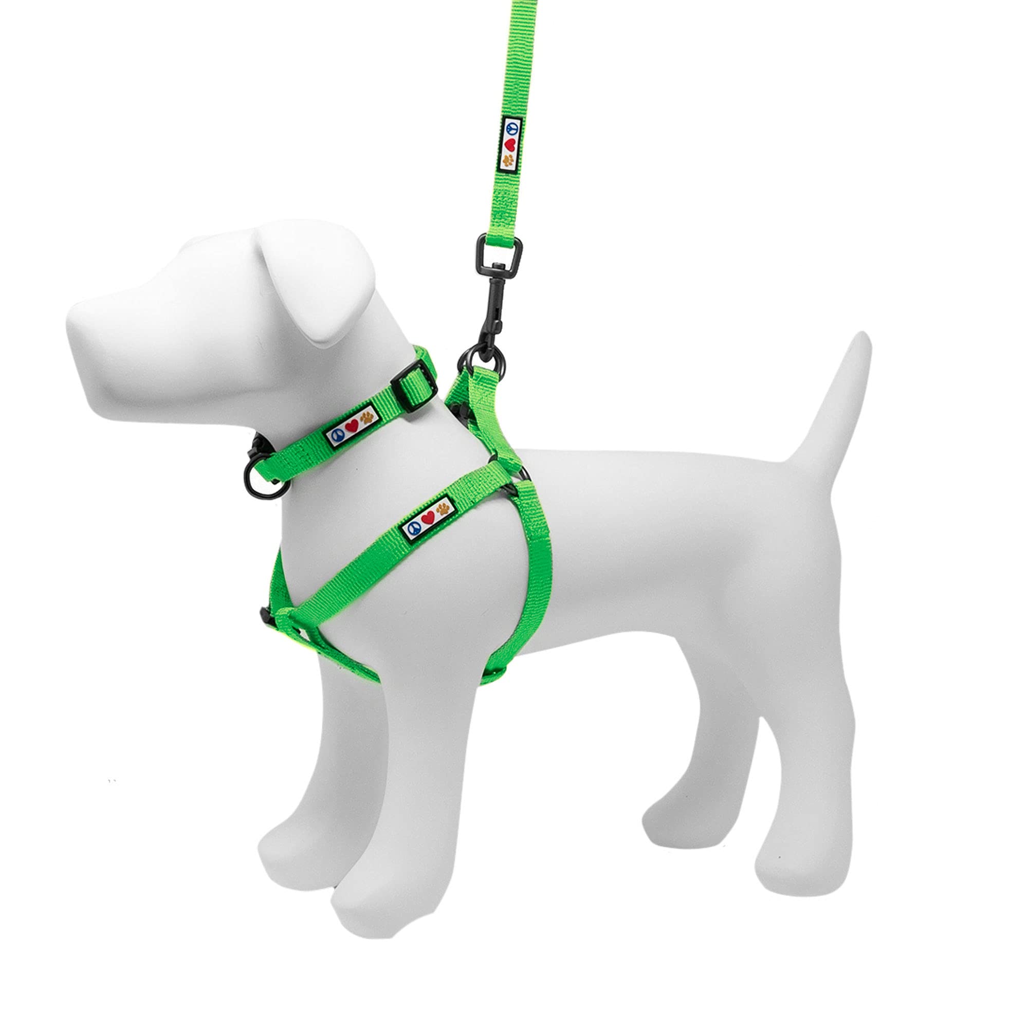 Pawtitas Small Dog Harness, Collar & Leash Set - Green | 6ft Adjustable Leash for Extra Small & Small Dogs | Perfect for Walking, Training & Outdoor Adventures