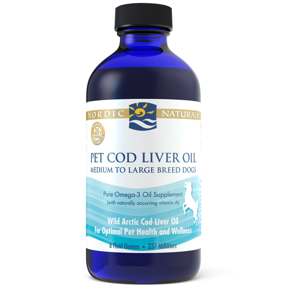Premium Omega-3 Rich Cod Liver Oil for Dogs & Cats - Supports Joint Health, Shiny Coat & Immune System - Natural Fish Oil Supplement for Pets - Perfect for Daily Nutrition & Senior Pet Care