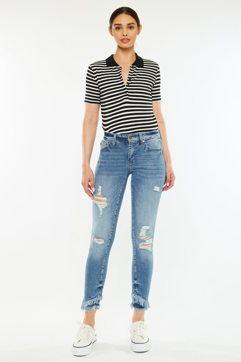 Nala Mid Rise Ankle Skinny Jeans for Women - Stretch Denim Pants, Slim Fit, Comfortable Everyday Wear - Perfect for Casual Outfits, Work & Date Nights