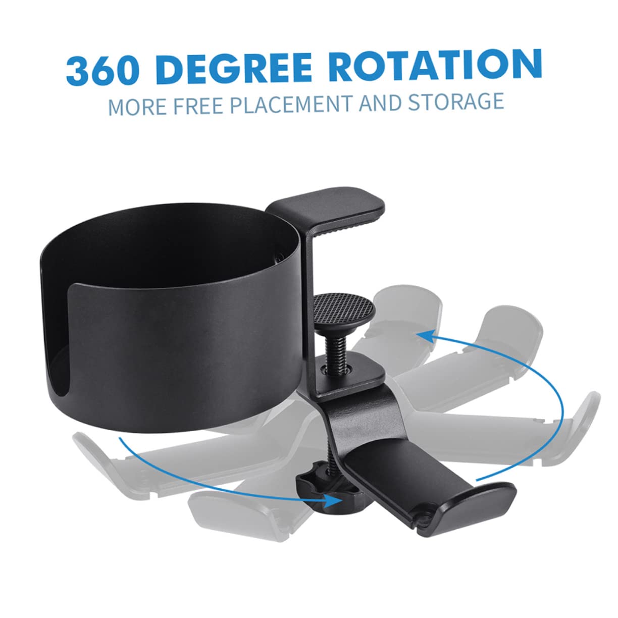 PRETYZOOM Headset Stand with Cup Holder - Adjustable Desk Headphone Holder for Office, Gaming & Home Use - Perfect for Organizing Headsets, Gaming Headphones & Accessories