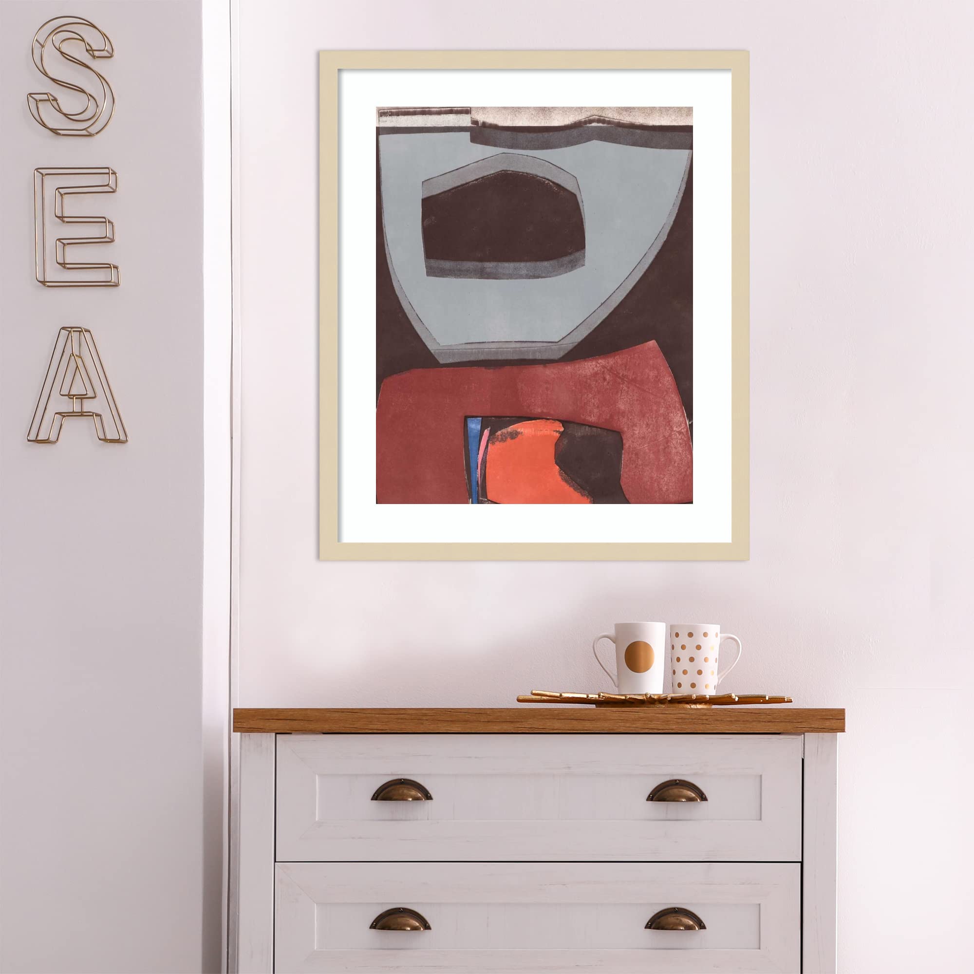 Amanti Art Framed Abstract Wall Art Print 25x21 Istanbul 12 by Rob Delamater - Modern Contemporary Decor Poster Painting for Living Room, Bedroom, Office - Perfect for Home & Office Decor, Gift Idea