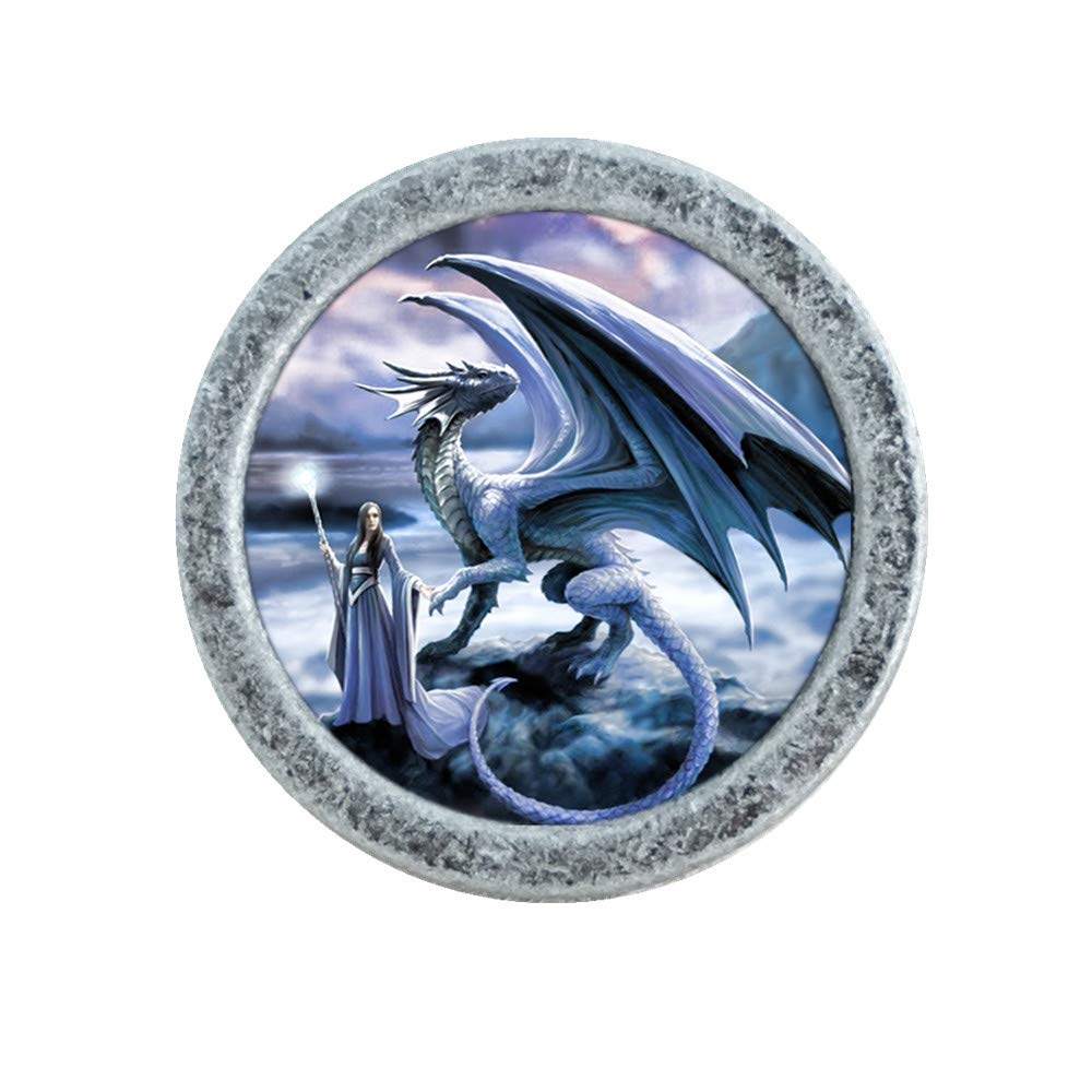 Vintage Dragon Drawer Knob - Antique Silver Cabinet Pull Handle for Dresser, Kitchen Cupboard & Furniture Hardware | Perfect for Gothic, Fantasy & Medieval Home Decor