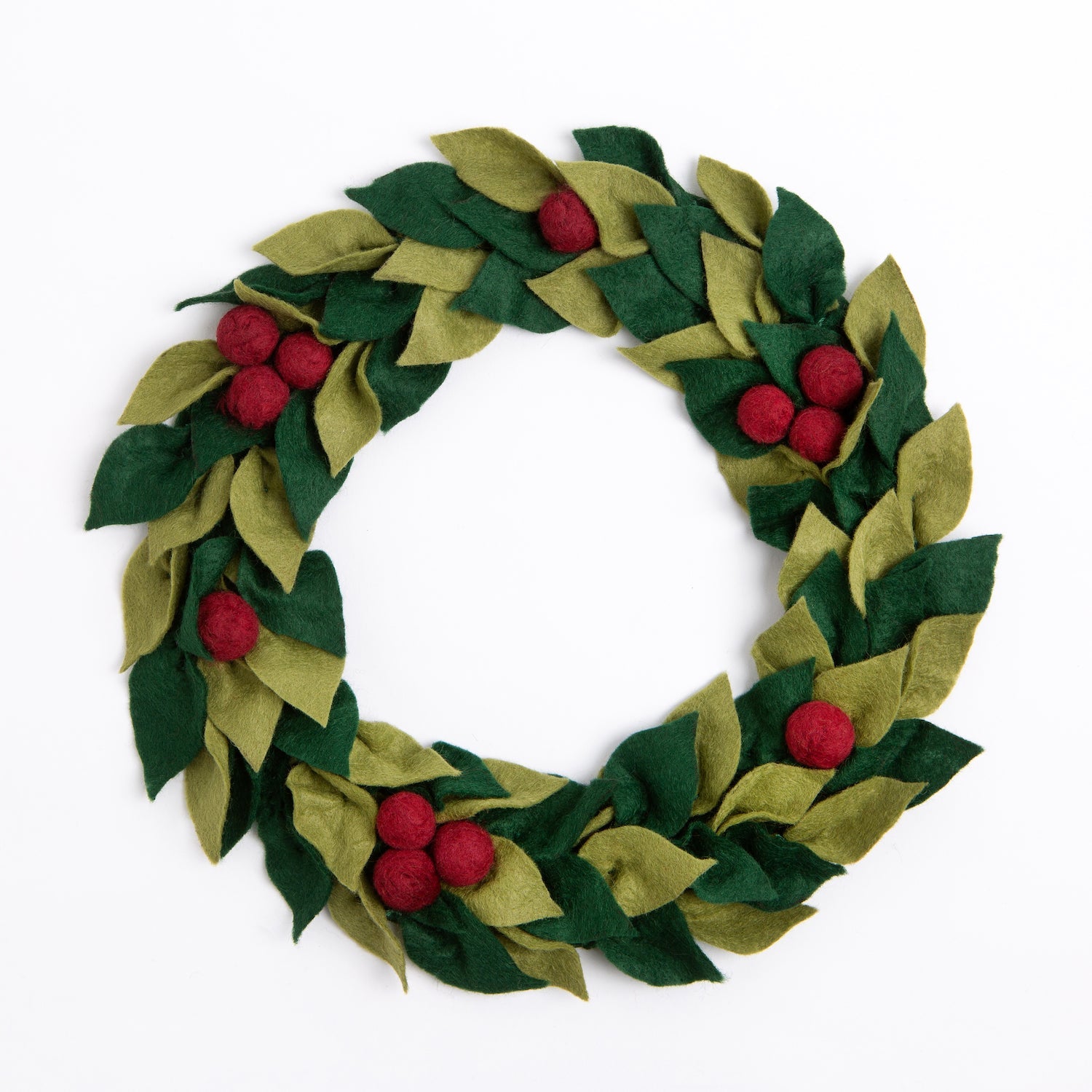 DIY Felt Christmas Berry Wreath Craft Kit - Holiday Home Decor & Handmade Gift for Xmas, Parties, Winter Weddings & Festive Season Decorating