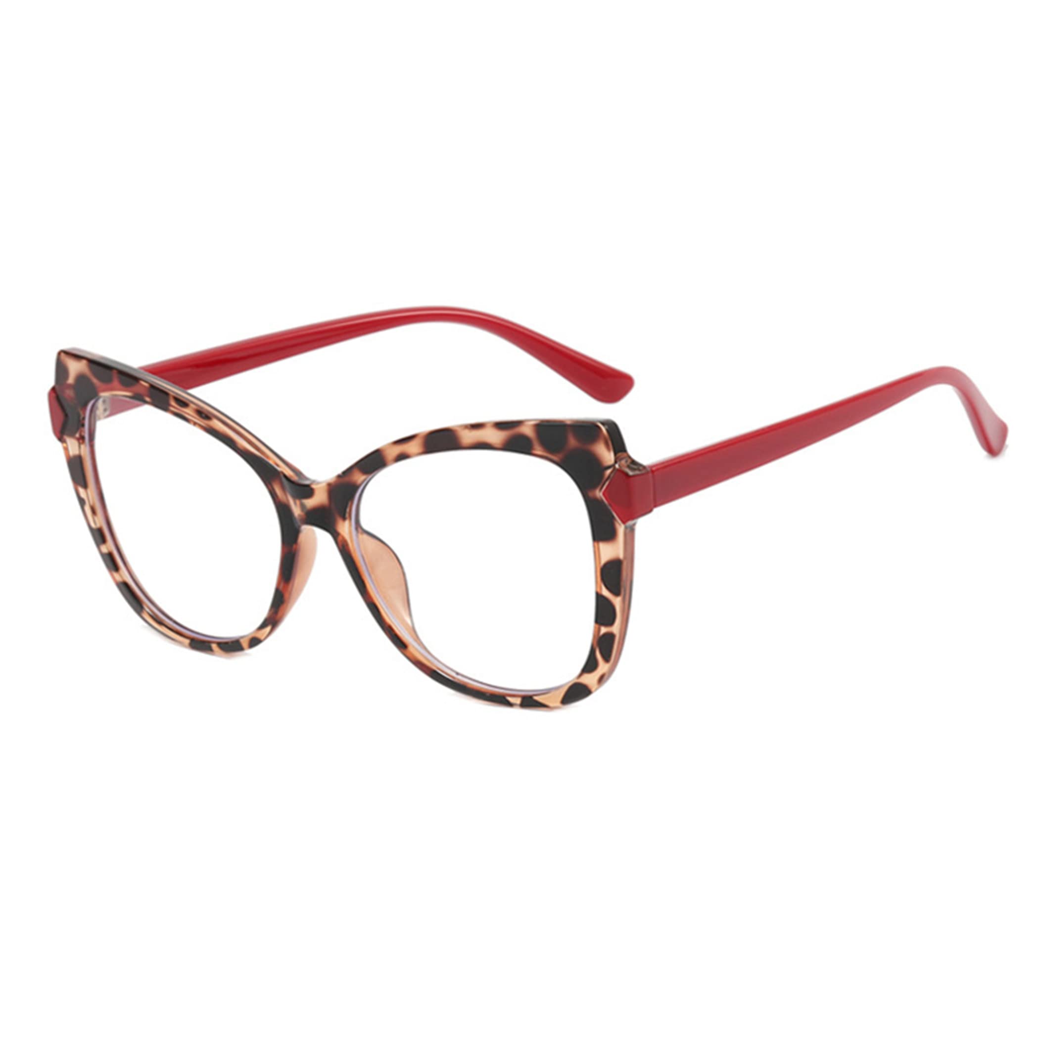 Stylish Bullabulling Cat Eye Reading Glasses for Women - Oversized Blue Light Blocking Computer Glasses for Work, Reading & Screen Time