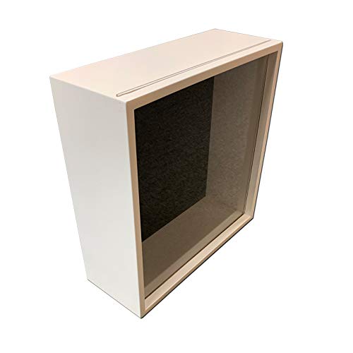 13x13x5 Inch Lego Shadow Box Display Case - White Wooden Memory Picture Frame with Clear Acrylic Slide Cover - Perfect for Lego Minifigure Collections, Home Decor & Wall Display