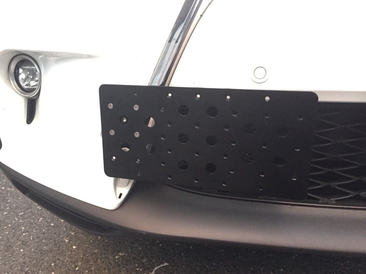 Mini Cooper Bumper Tow Hook License Plate Mount Bracket - Universal Fit for Front/Rear Installation - Perfect for Car Shows, Parking Compliance & Custom Styling