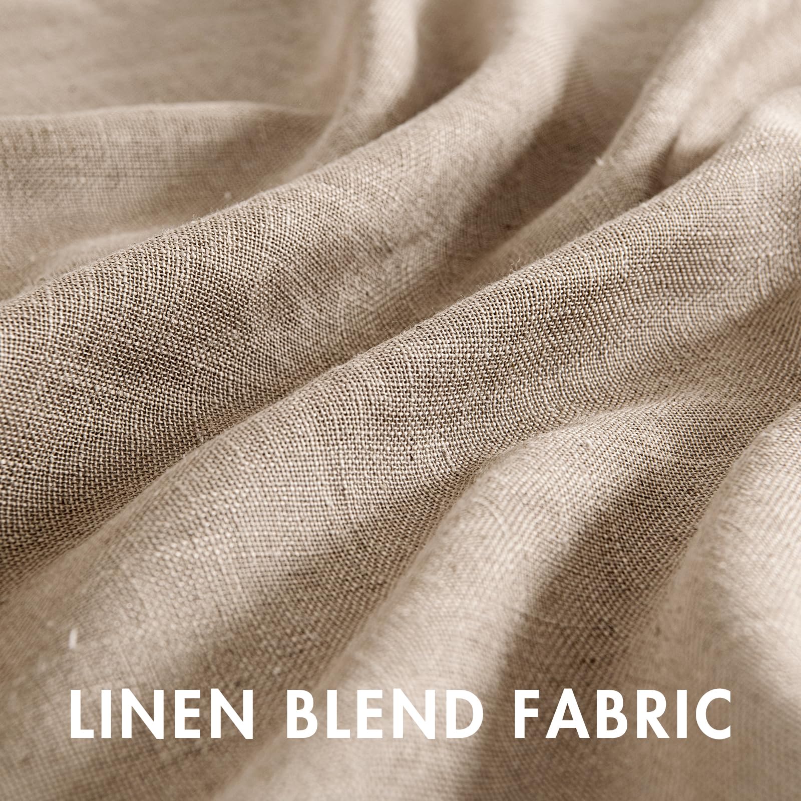 MIULEE Semi-Sheer Cafe Curtains 30 Inch Length - Rustic Linen Kitchen Window Curtains for Over Sink, Bathroom & Basement - Rod Pocket Tier Curtains 2 Panels (26x30 Inches, Taupe) - Perfect for Farmhouse, Cottage & Country Style Homes