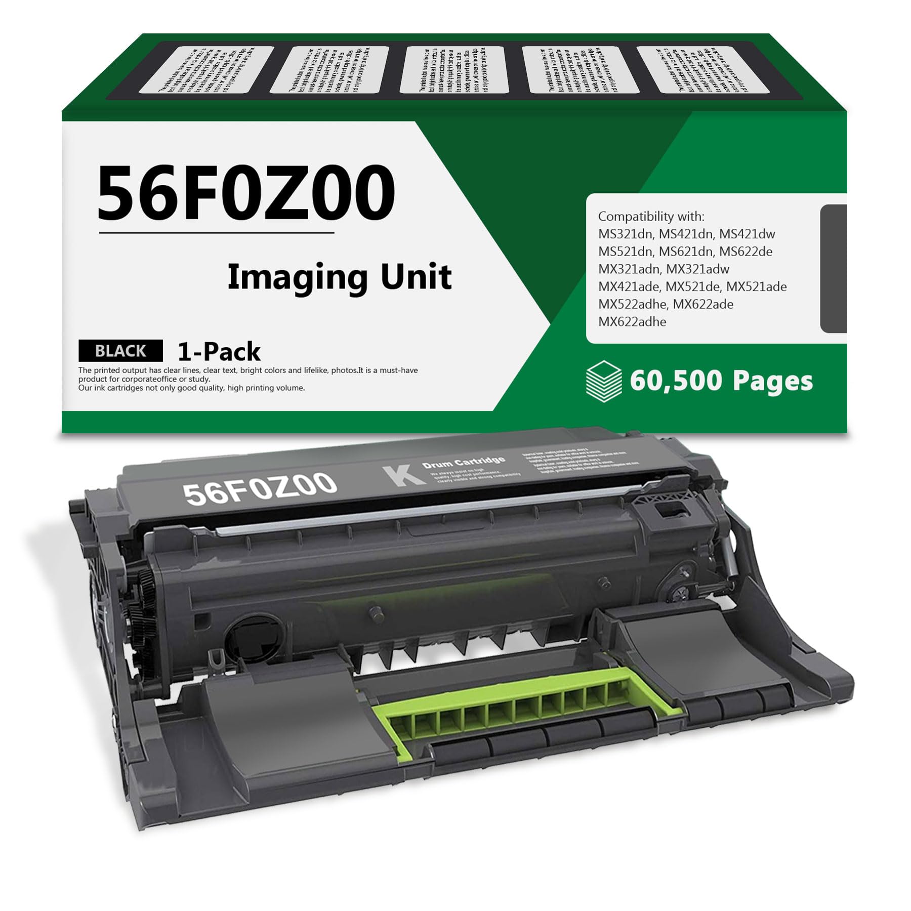 56F0Z00 Black Imaging Unit (1-Pack) - Compatible Replacement for Lexmark B2442dw B2338dw MS321dn MS421dn MS421dw MS521dn MS622de MX321adn Printers - High-Quality Toner Cartridge for Office & Home Printing
