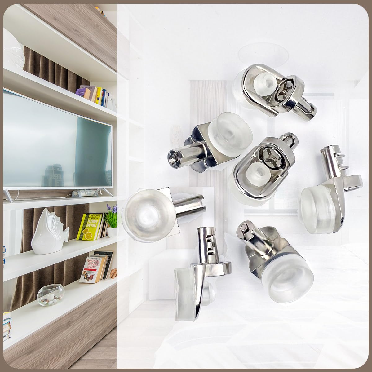 20 Pcs 1/5 Inch 5mm Stainless Steel Shelf Support Pegs - Heavy Duty Metal Shelf Pins & Cabinet Bracket Clips - Durable Shelf Holder Replacement Pegs for Bookshelves, Cabinets, Closets & DIY Furniture Projects
