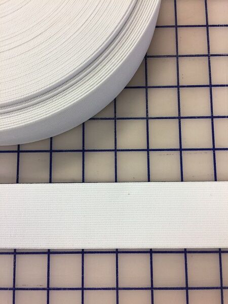 2 Inch Wide White Elastic Band - Premium Stretchable Fabric for Sewing, Crafting & DIY Projects - Perfect for Waistbands, Headbands, Masks & More